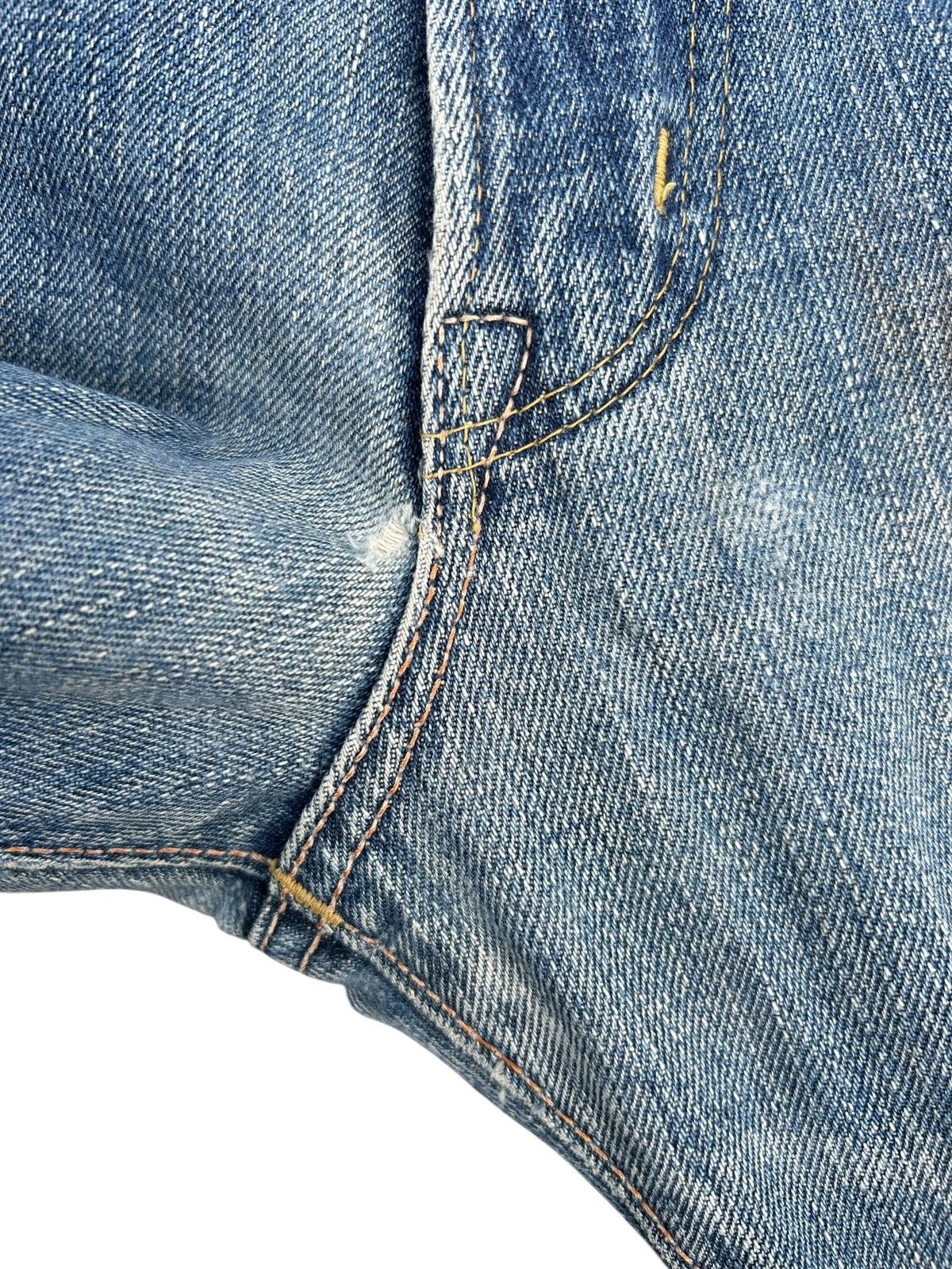 Kapital Thrashed Vintage Edwin 505 Selvedge Dirty Denim Jeans Size US 35 - 8 Thumbnail