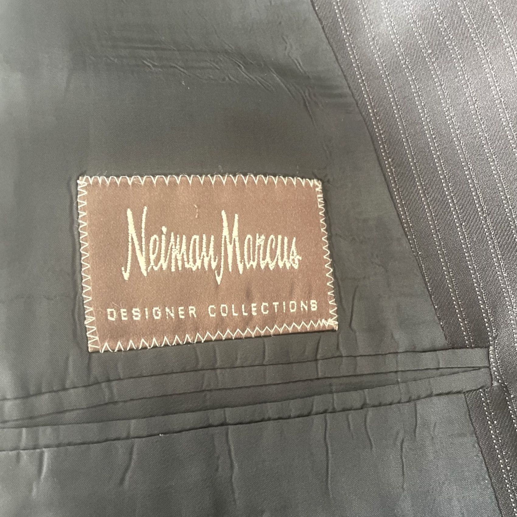 Armani Armani Collezioni Blazer Sport Coat Wool Black Pinstripe Long Coat Mens 46L Italy Blazer Size 46R - 4 Thumbnail