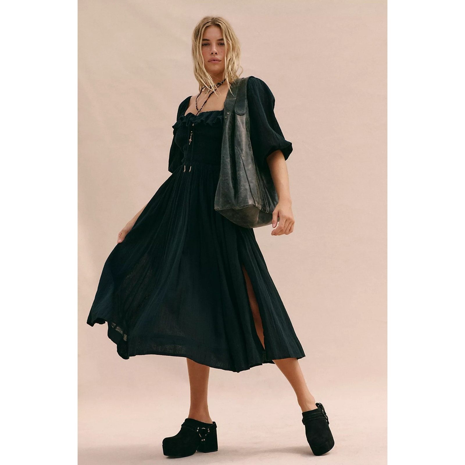 Free People Free People Free-est Oasis Midi Dress Smocked Ruffle Resort Size M / US 6-8 / IT 42-44 - 3 Thumbnail