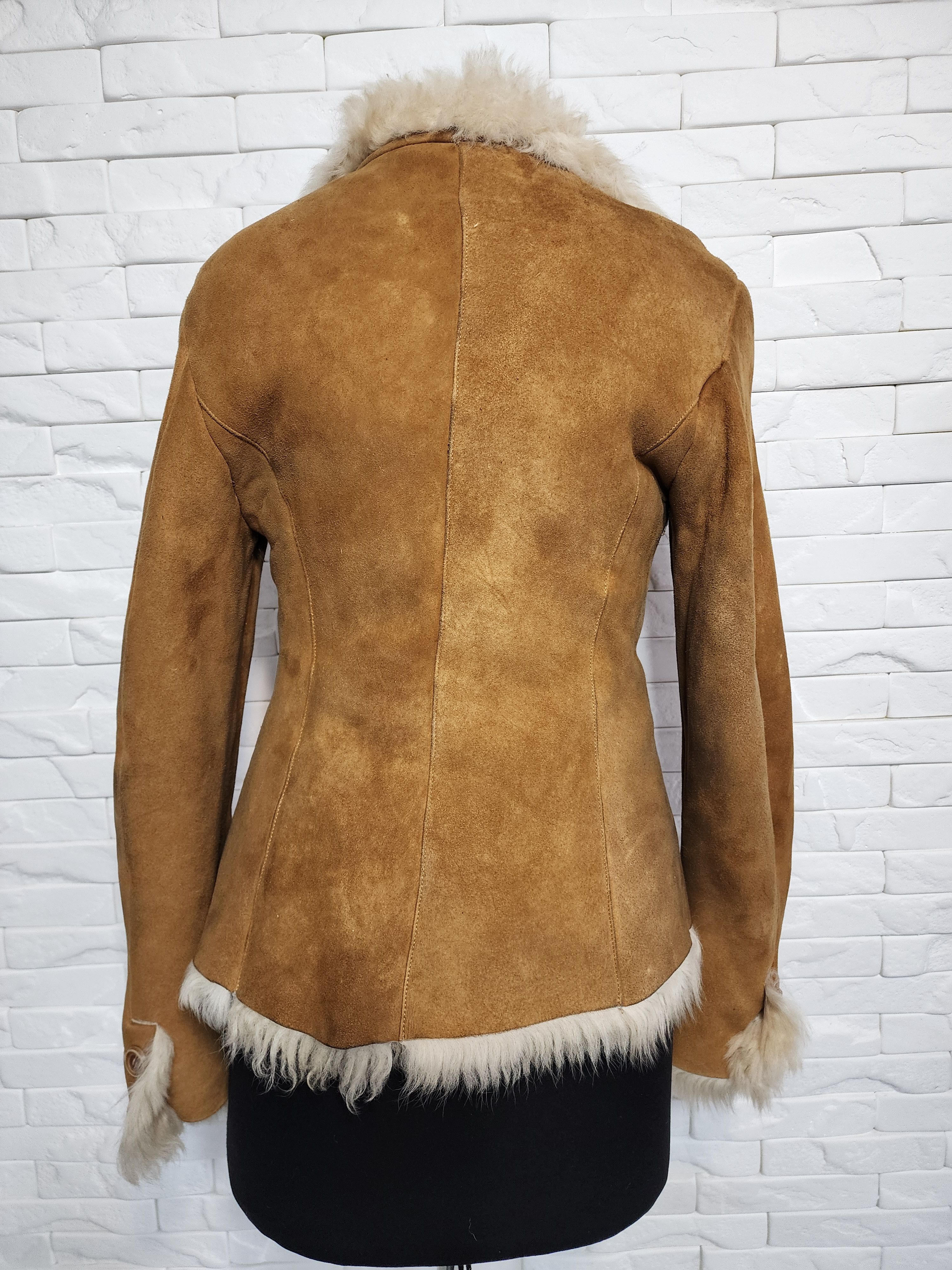 Furla Brown Sheepskin Coat: Women's Leather Weave Winter Coat Size M / US 6-8 / IT 42-44 - 5 Thumbnail