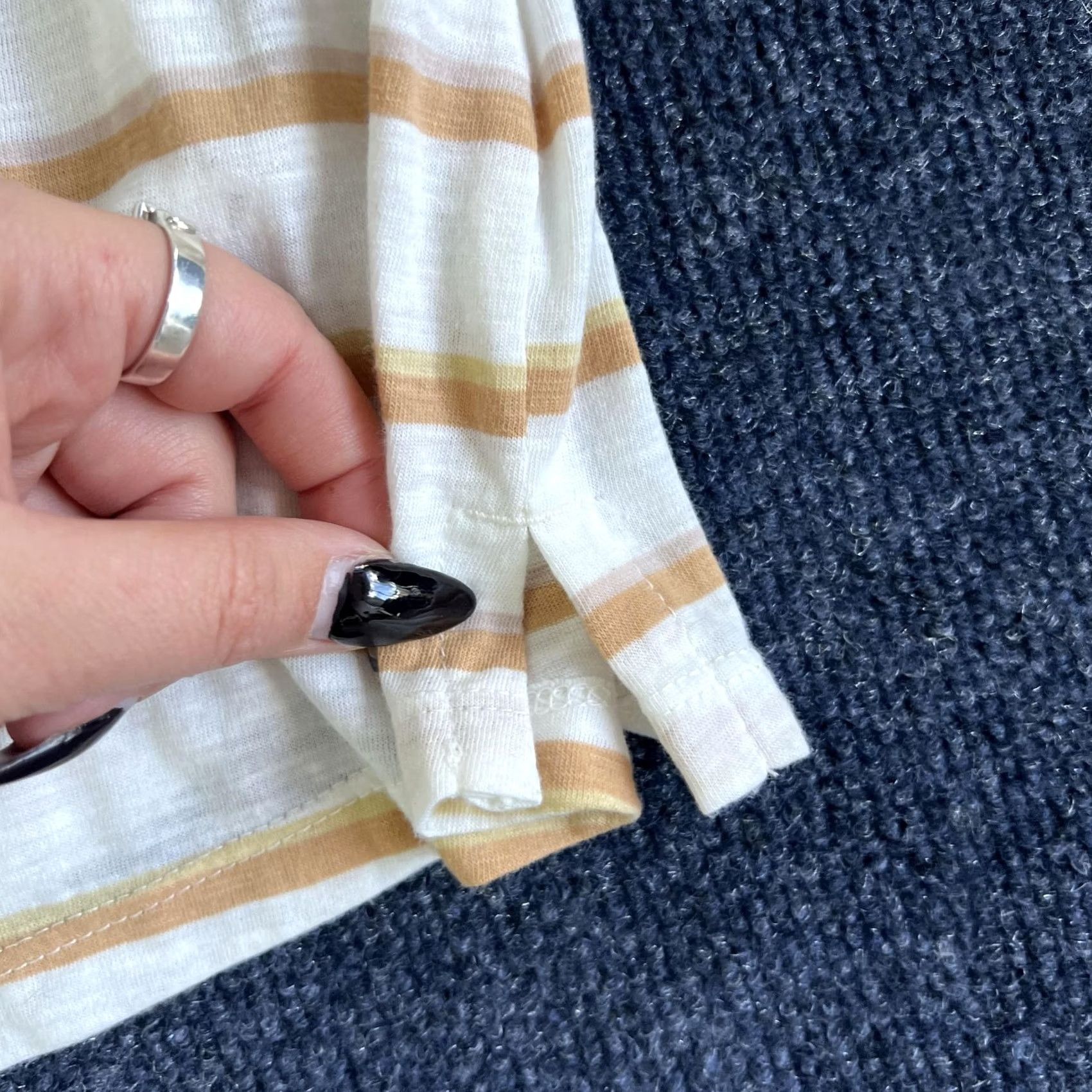 Patagonia Patagonia Womens Small White Brown Stripe Organic Cotton Tank Top Size S / US 4 / IT 40 - 5 Thumbnail