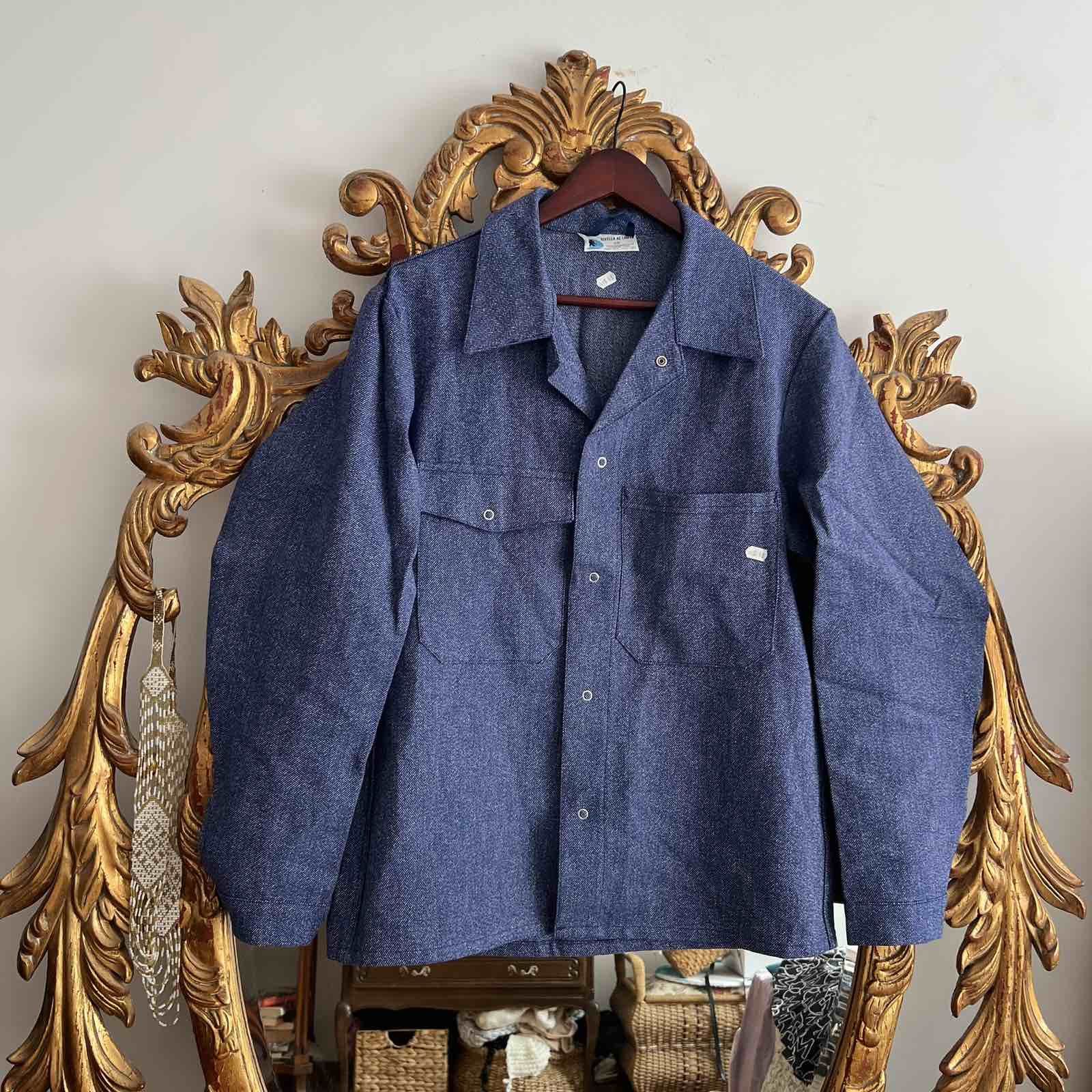 Le Laboureur Vintage Indigo French Workwear DEADSTOCK Jacket Size 48 90s Size US M / EU 48-50 / 2 - 1 Thumbnail