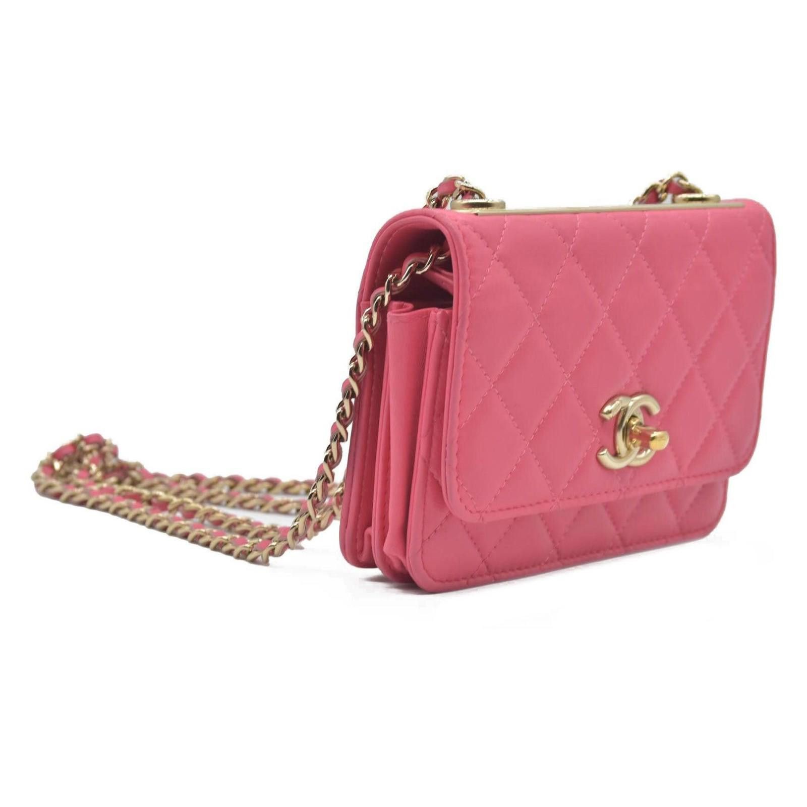 Chanel Chanel Lambskin Quilted Mini Trendy CC Wallet On Chain WOC Size ONE SIZE - 7 Thumbnail