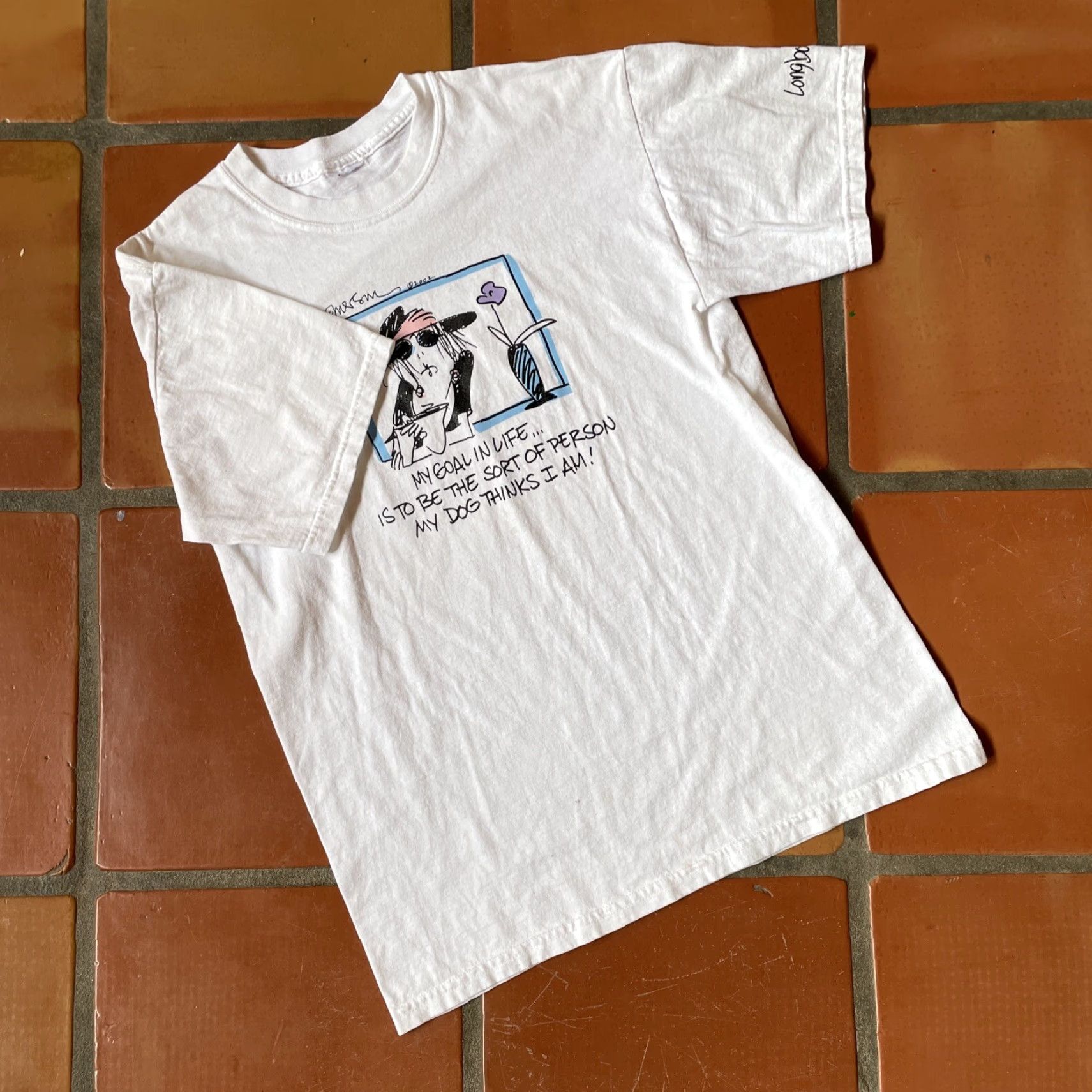 Vintage VINTAGE Emerson Quillin Comic 2002 Y2K Mens M White Graphic Print T-Shirt Size US M / EU 48-50 / 2 - 4 Thumbnail
