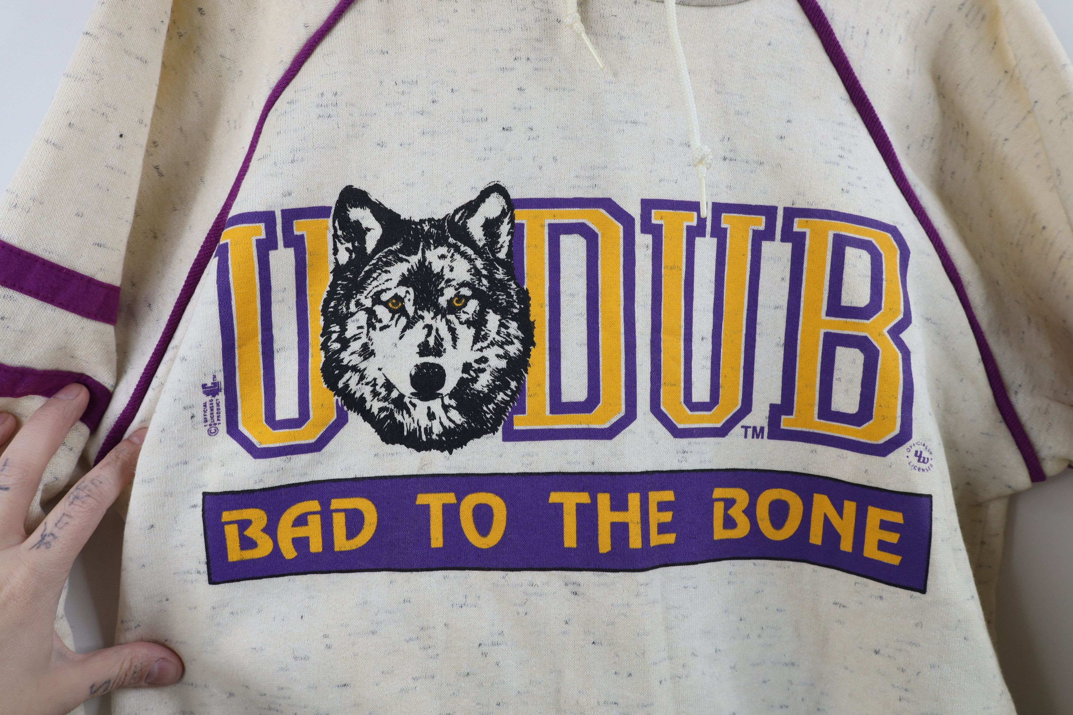 Vintage Vintage 90s Bone University of Washington Hoodie U Dub USA Size US L / EU 52-54 / 3 - 5 Thumbnail