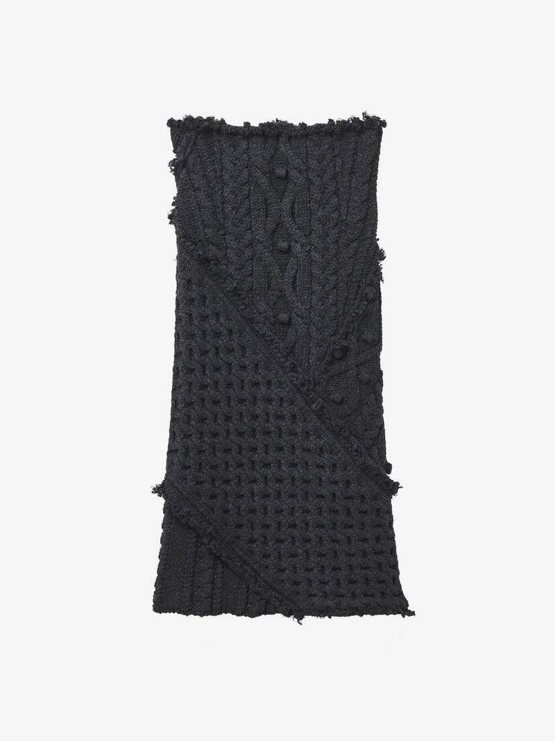 Alexander McQueen o1srvl11e0326 Cable Knit Pencil Skirt in Black Size 27" / US 4 / IT 40 - 1 Thumbnail