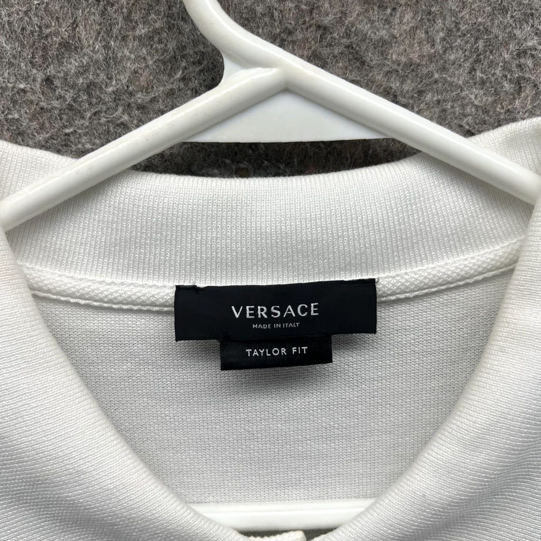 Versace Versace Polo Shirt Mens 2XL White Taylor Fit Made In Italy Pique Logo Patch Size US XXL / EU 58 / 5 - 4 Thumbnail