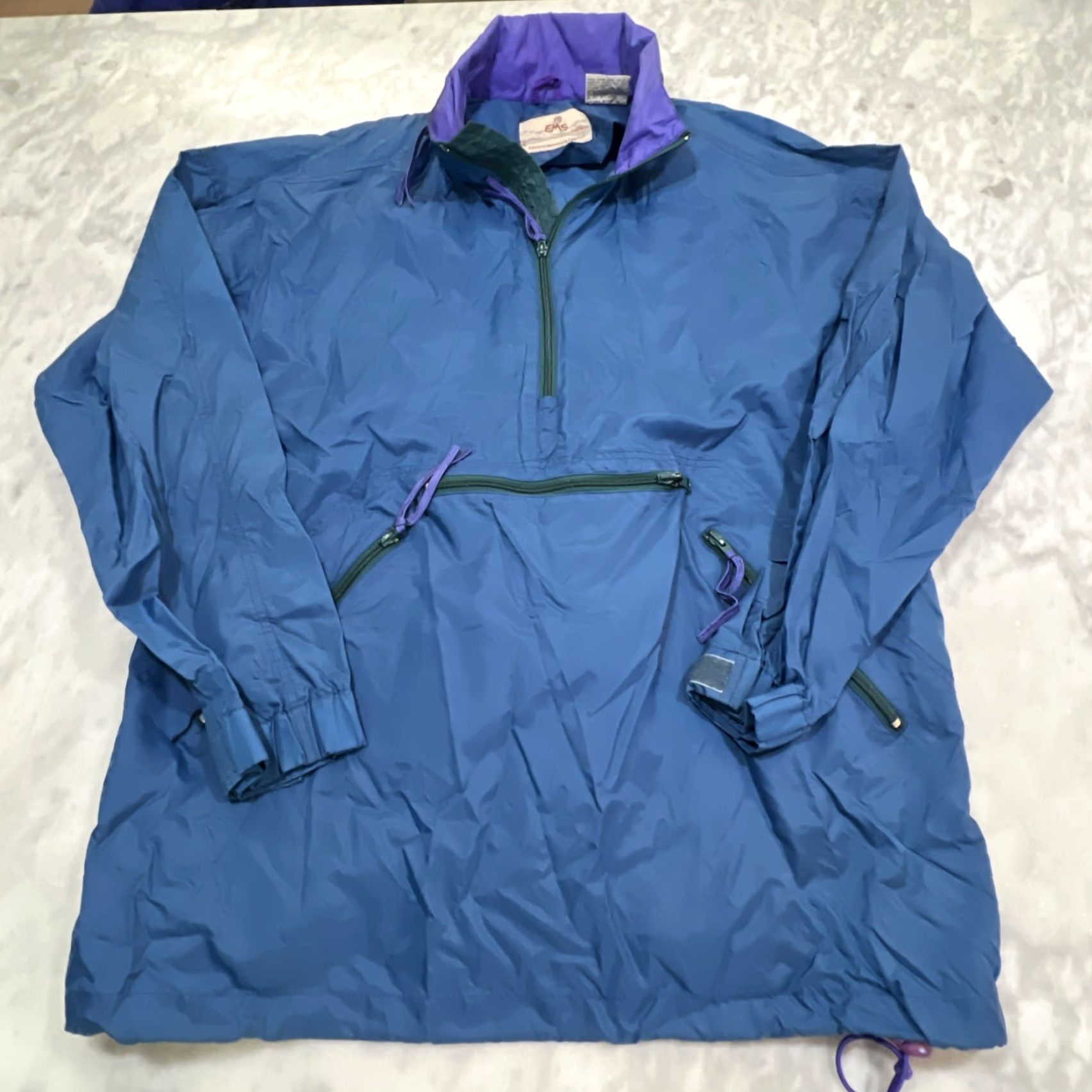 Vintage VINTAGE EMS Anorak Windbreaker Jacket Size Large Blue Nylon Outdoor 90s Mens Size US L / EU 52-54 / 3 - 2 Thumbnail