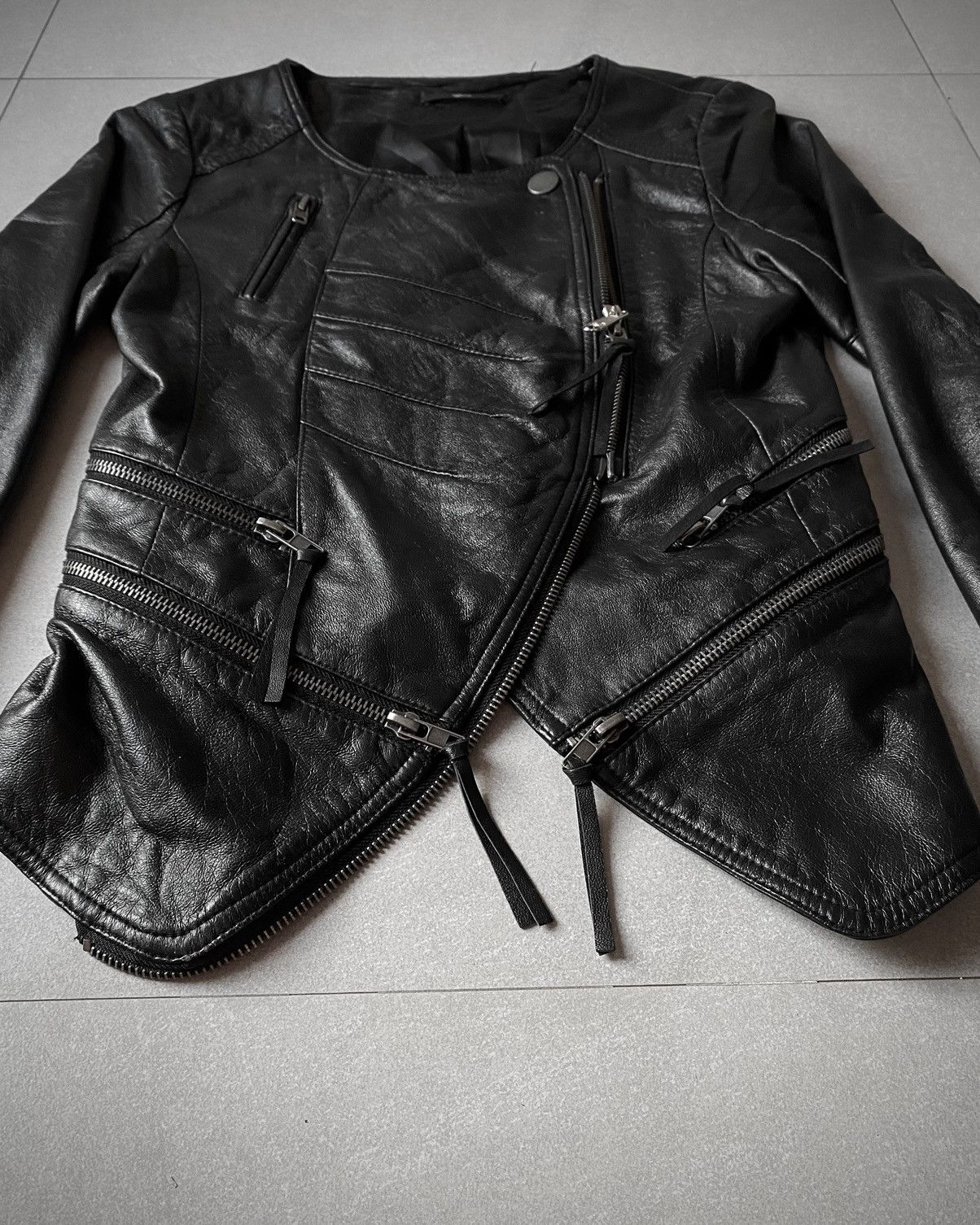 Japanese Brand Barak Biker Cropped Sheeskin Leather Jacket Size US S / EU 44-46 / 1 - 4 Thumbnail