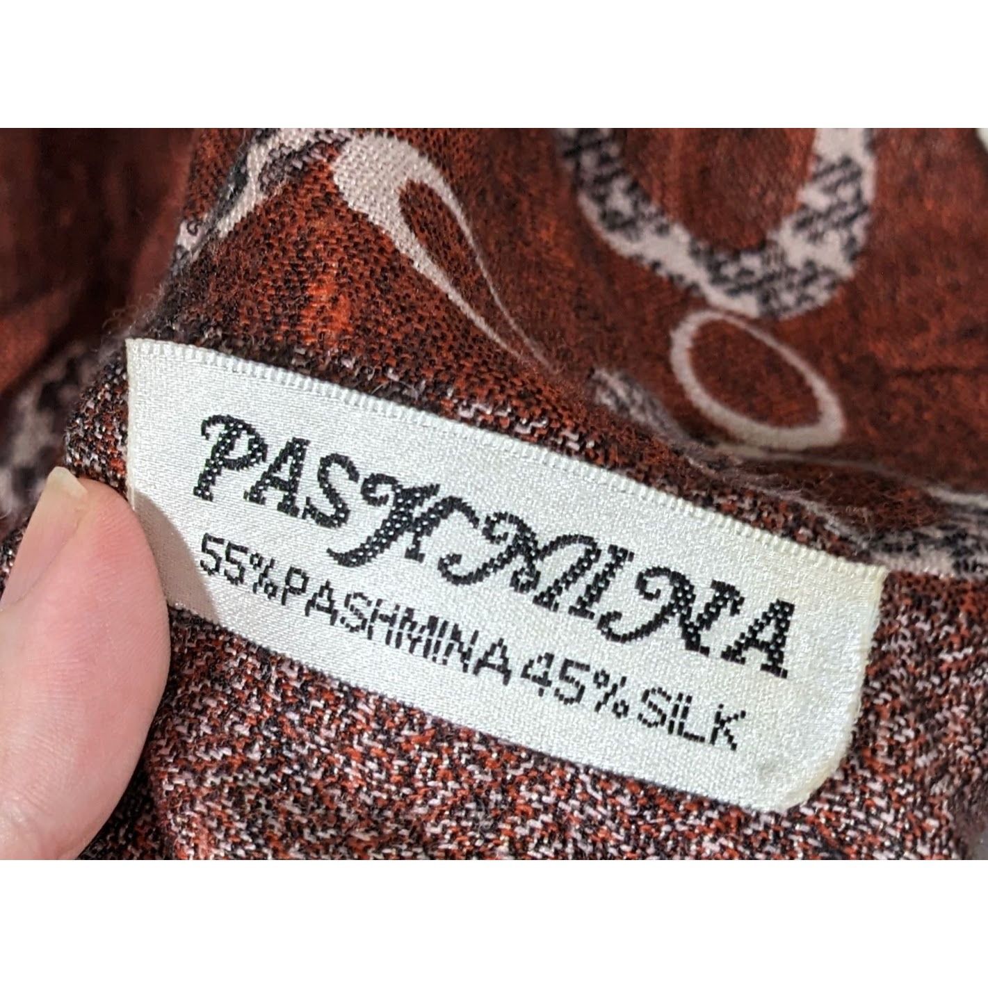 Other Pashmina Rust And Cream Bubble Print Scarf Size ONE SIZE - 4 Thumbnail