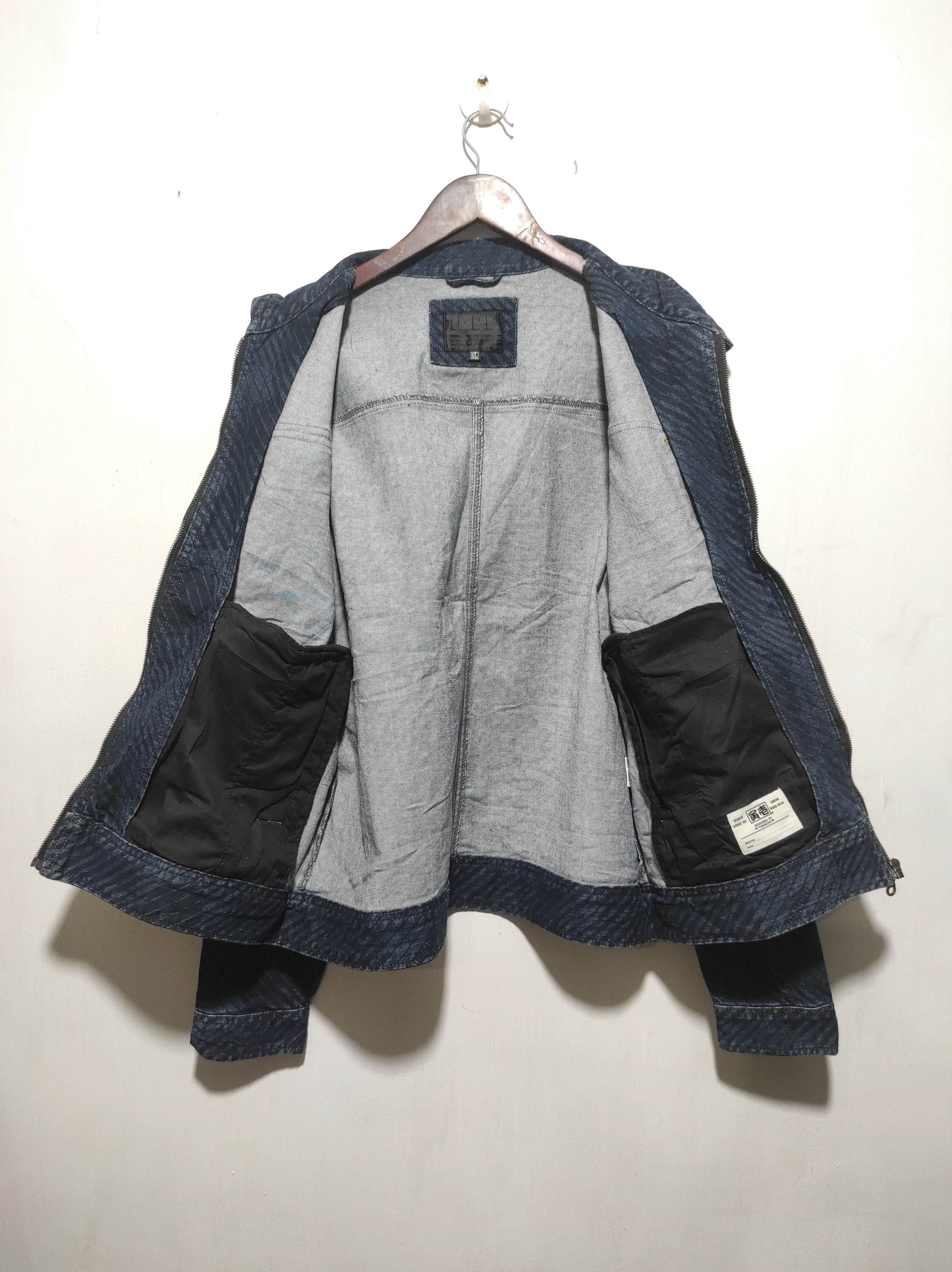 Japanese Brand Tora by Toraichi striped biker denim jacket Size US L / EU 52-54 / 3 - 9 Thumbnail