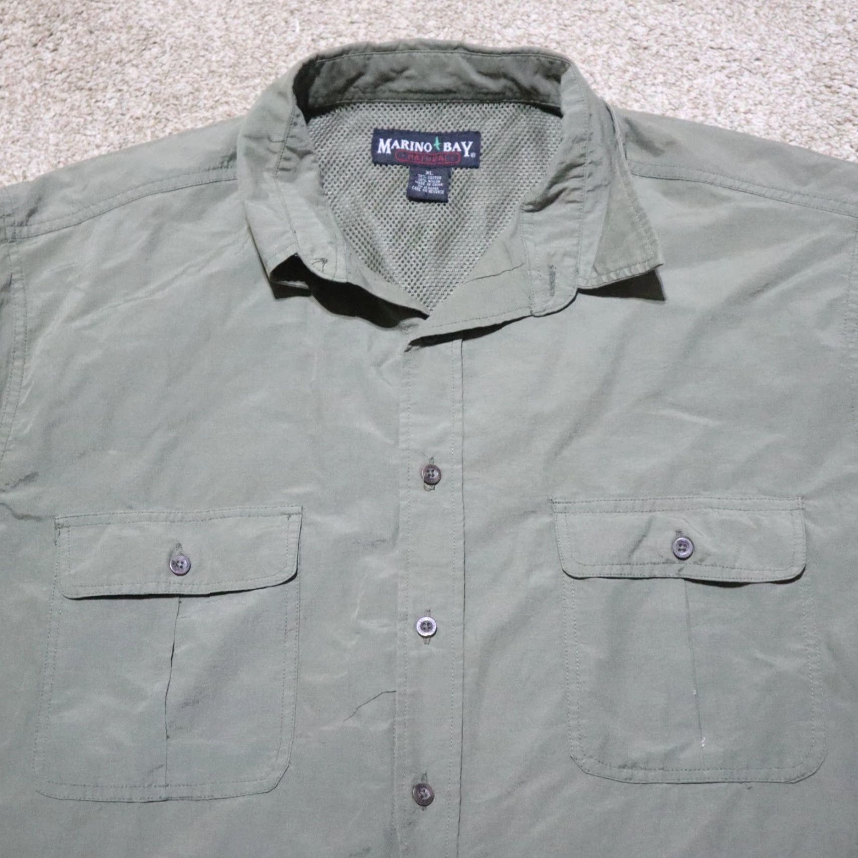 Vintage Marino Bay Shirt Button-Up Casual Men XL Green Plaid Short Sleeve Collared pockets Outdoorsstyle Size US XL / EU 56 / 4 - 2 Thumbnail