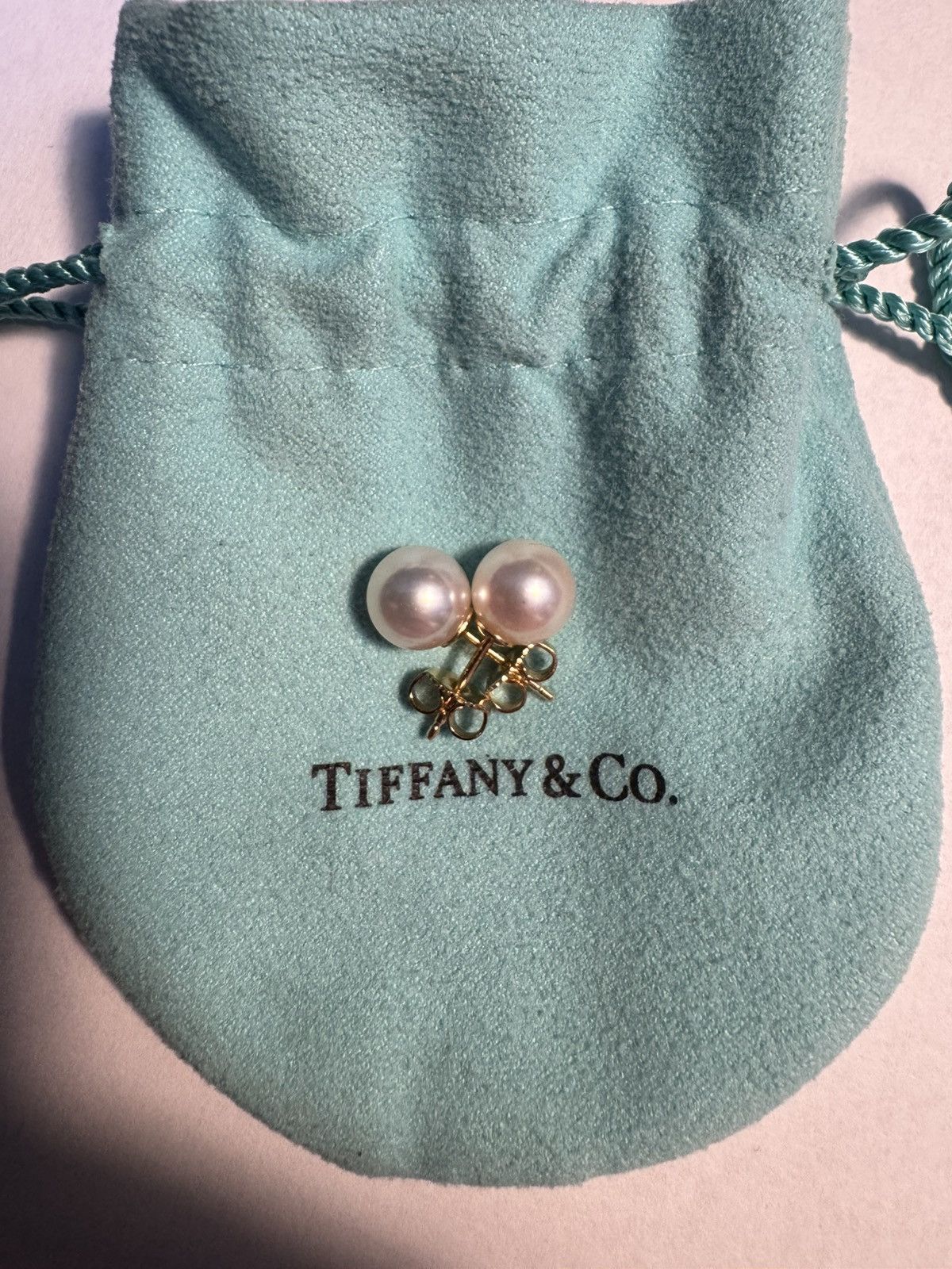 Tiffany & Co. Tiffany & Co. 7.5mm White Pearl Stud Earring 18K Yellow Gold Size ONE SIZE - 2 Thumbnail