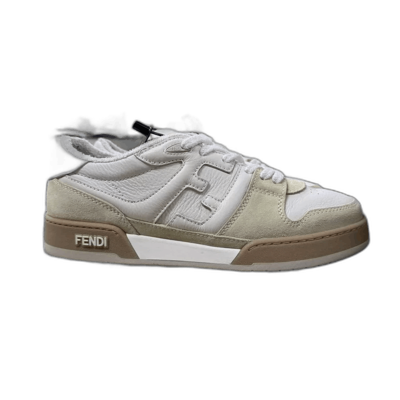 Fendi Match White Brown Leather Sneakers