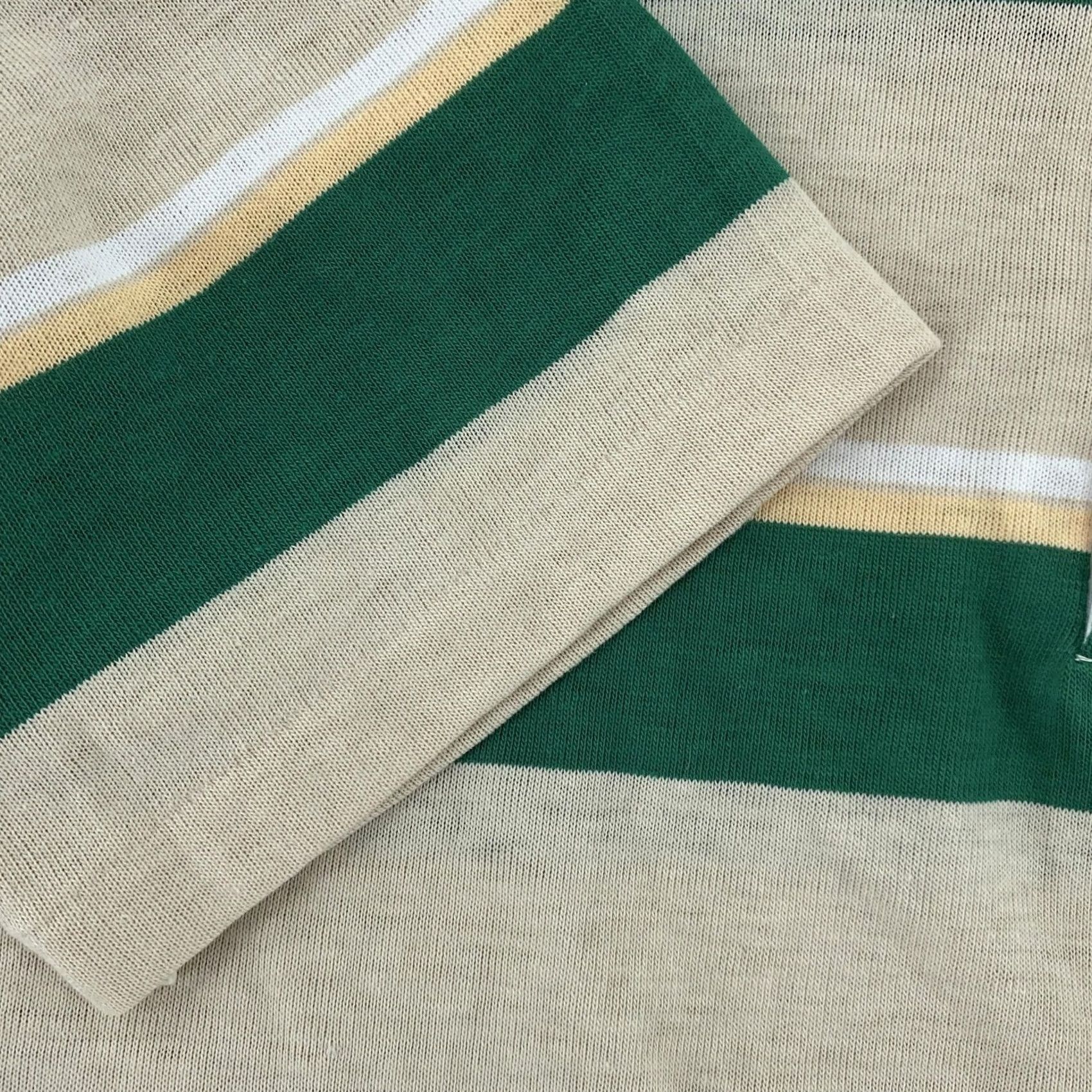 Vintage VINTAGE Michael Striped Polo Shirt Mens XS Collared Short Sleeve Green Beige Size US XS / EU 42 / 0 - 4 Thumbnail