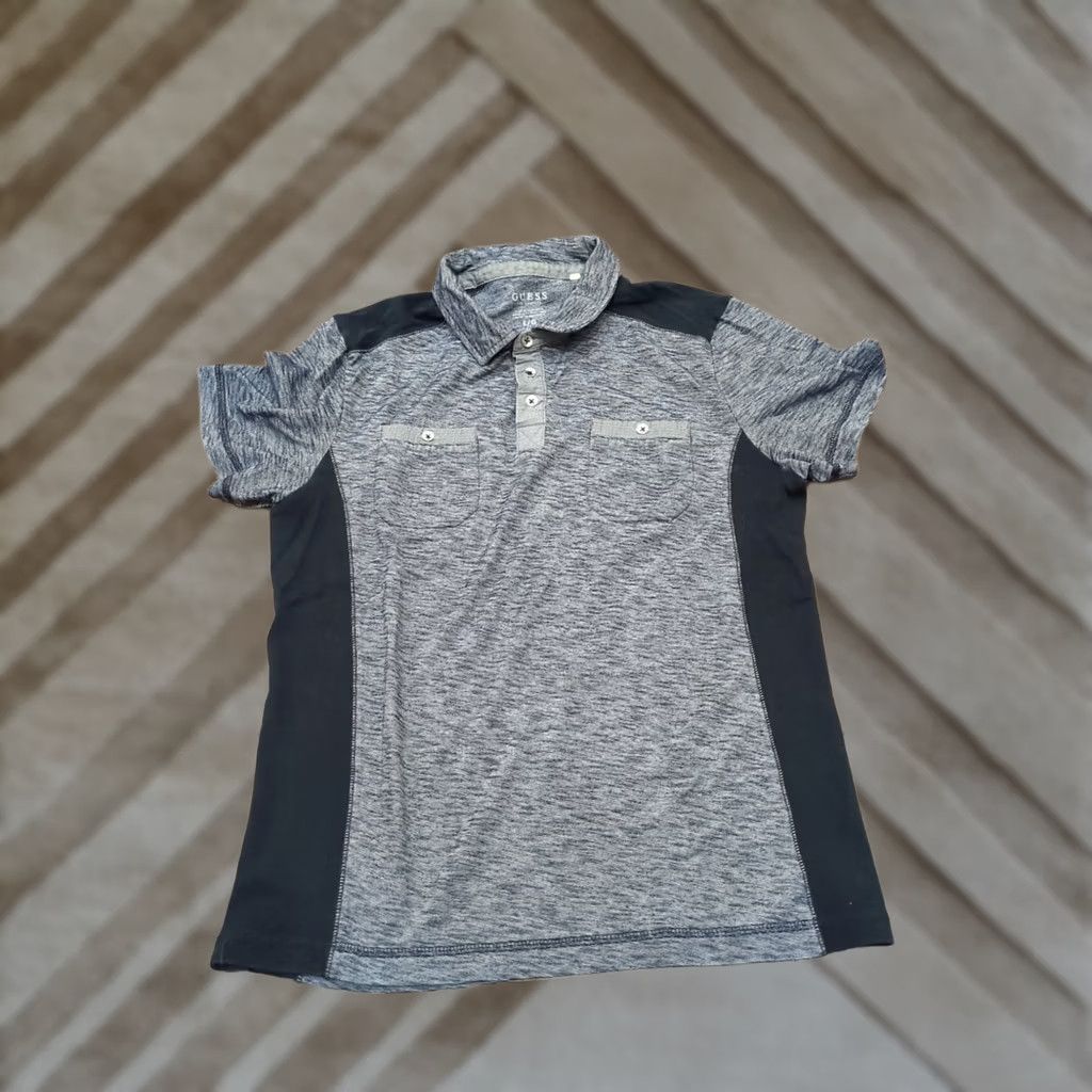 Guess GUESS Men's Short Sleeve Polo Shirt Black Grey Size L Size US L / EU 52-54 / 3 - 1 Thumbnail