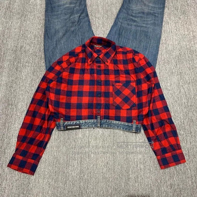 Balenciaga Balenciaga Patchwork Denim Wide-Leg Jeans. Size US 29 - 7 Thumbnail