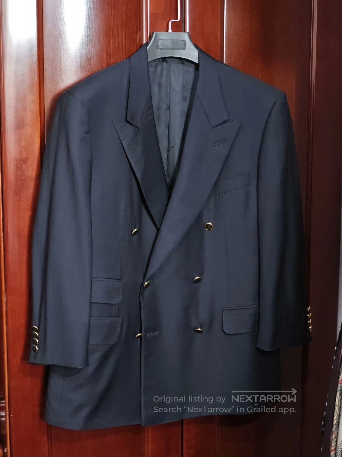 Ermenegildo Zegna Dunhill Navy Wool Double-Breasted Suit. Size US L / EU 52-54 / 3 - 1 Thumbnail