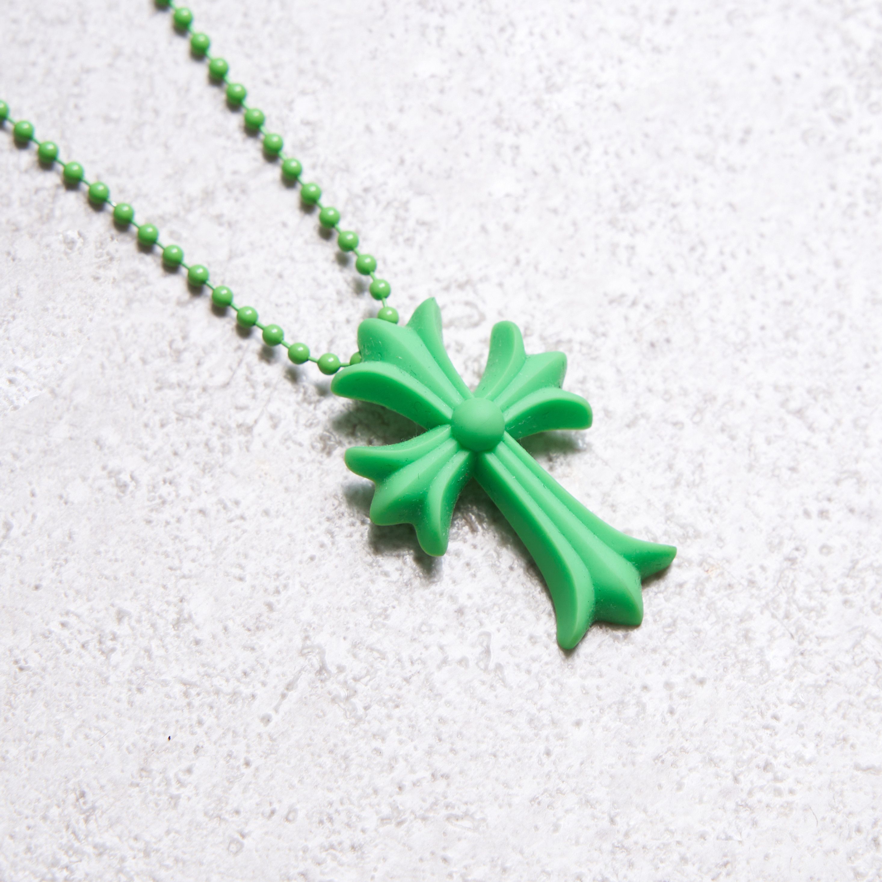 Chrome Hearts Chrome Hearts Silicrome Cross Necklace Green Size ONE SIZE - 4 Thumbnail