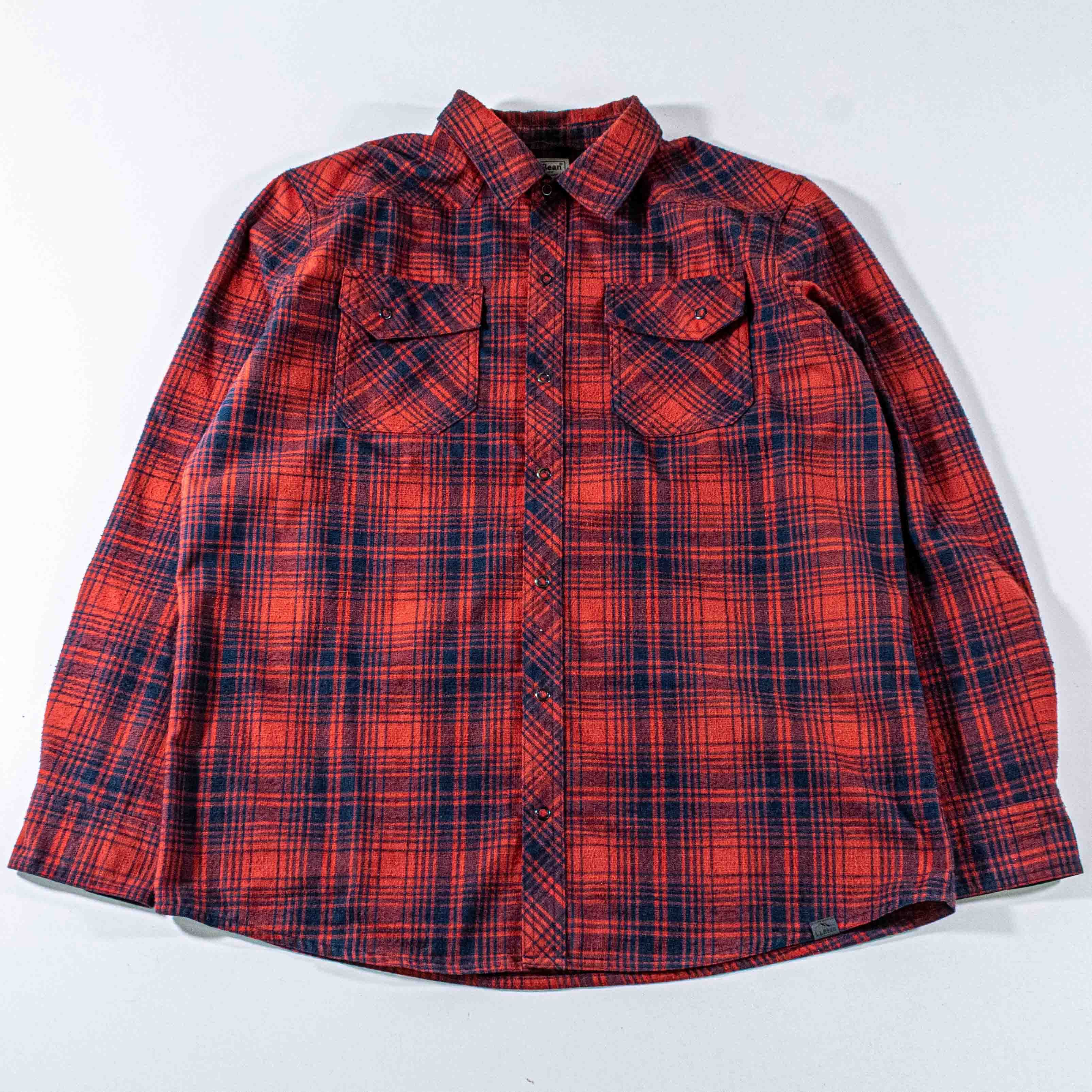 L.L. Bean L.L. Bean Katahdin Iron Works Flannel Shirt Snap Wool Blend Size US L / EU 52-54 / 3 - 1 Thumbnail