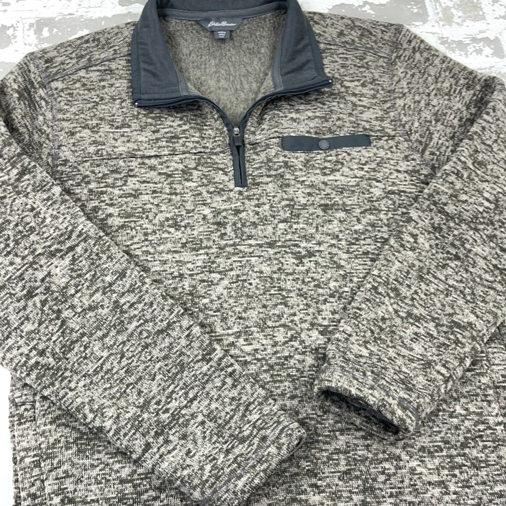 Eddie Bauer Eddie Bauer Sweater Men Large Gray Fleece Pullover 1/4 Zip Jacket Heather K, Casual, Classic Outdoor Knit/Brand/Regular Fit Size US L / EU 52-54 / 3 - 3 Thumbnail