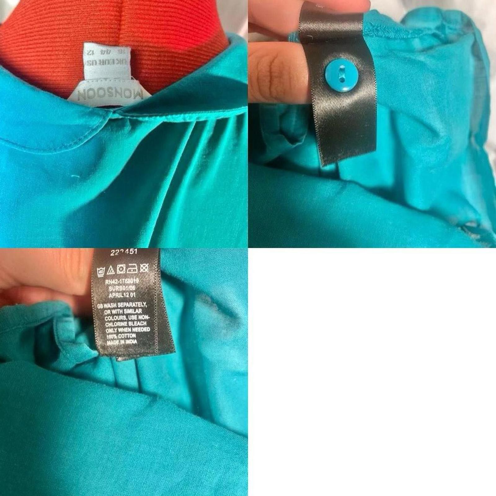 Other Retro prairie cottagecore blouse with buttoned cap sleeves! Size XL / US 12-14 / IT 48-50 - 8 Thumbnail