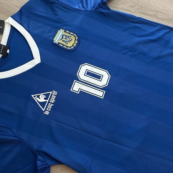 Le Coq Sportif Maradona Soccer Jersey Argentina 1986 Away Blue FWC Diego Sh Size US L / EU 52-54 / 3 - 8 Thumbnail