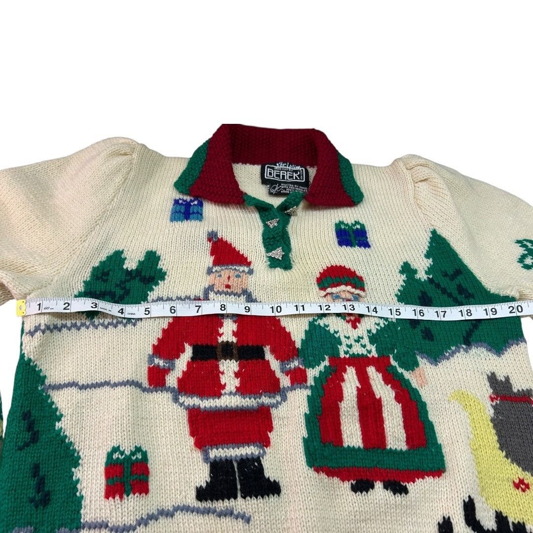 Other Vintage 80s Berek Collared Christmas Sweater Hand-Knit 100% Size M / US 6-8 / IT 42-44 - 7 Thumbnail