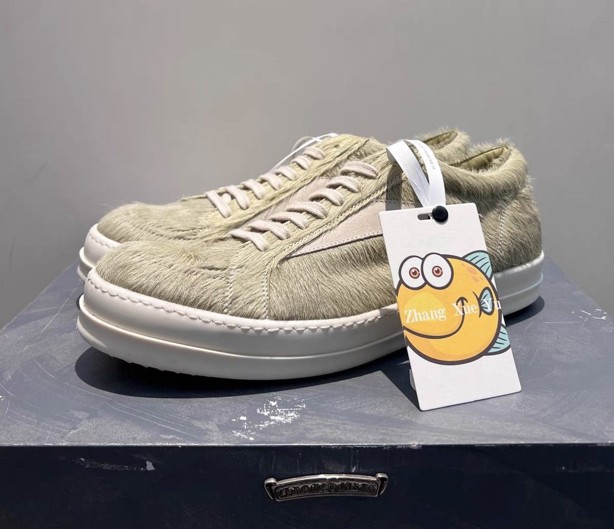 Rick Owens Rick Owens Rare Low-Top Mint Green Pony Hair Sneakers Size US 11 / EU 44 - 1 Thumbnail