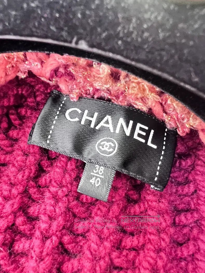 Chanel Chanel 22A Burgundy Pink Knitted Four-Pocket Cardigan coat Size XS / US 0-2 / IT 36-38 - 4 Thumbnail