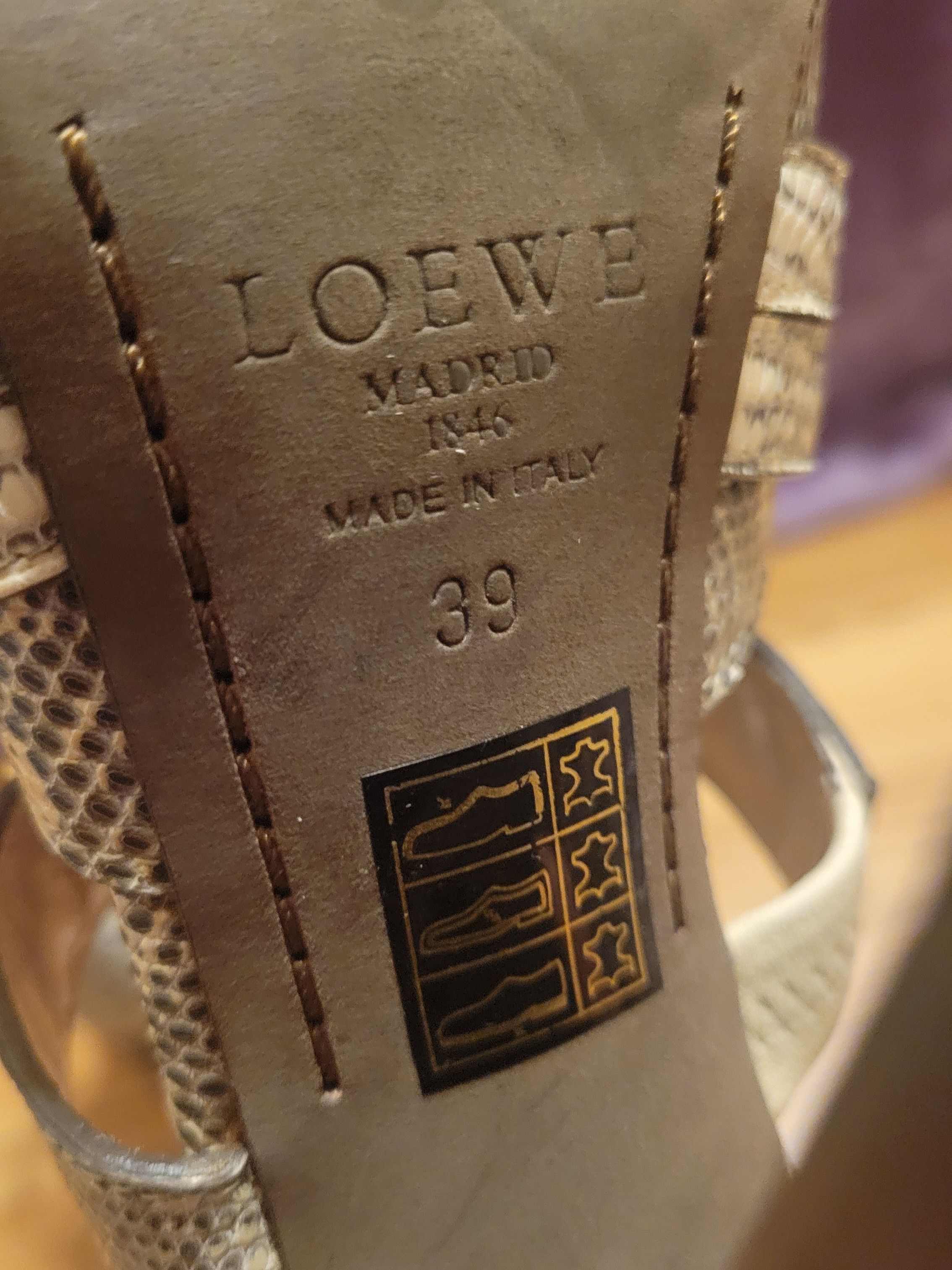 Loewe LOEWE Lizard Skin Heels with Brass Hardware Size US 9 / IT 39 - 6 Thumbnail