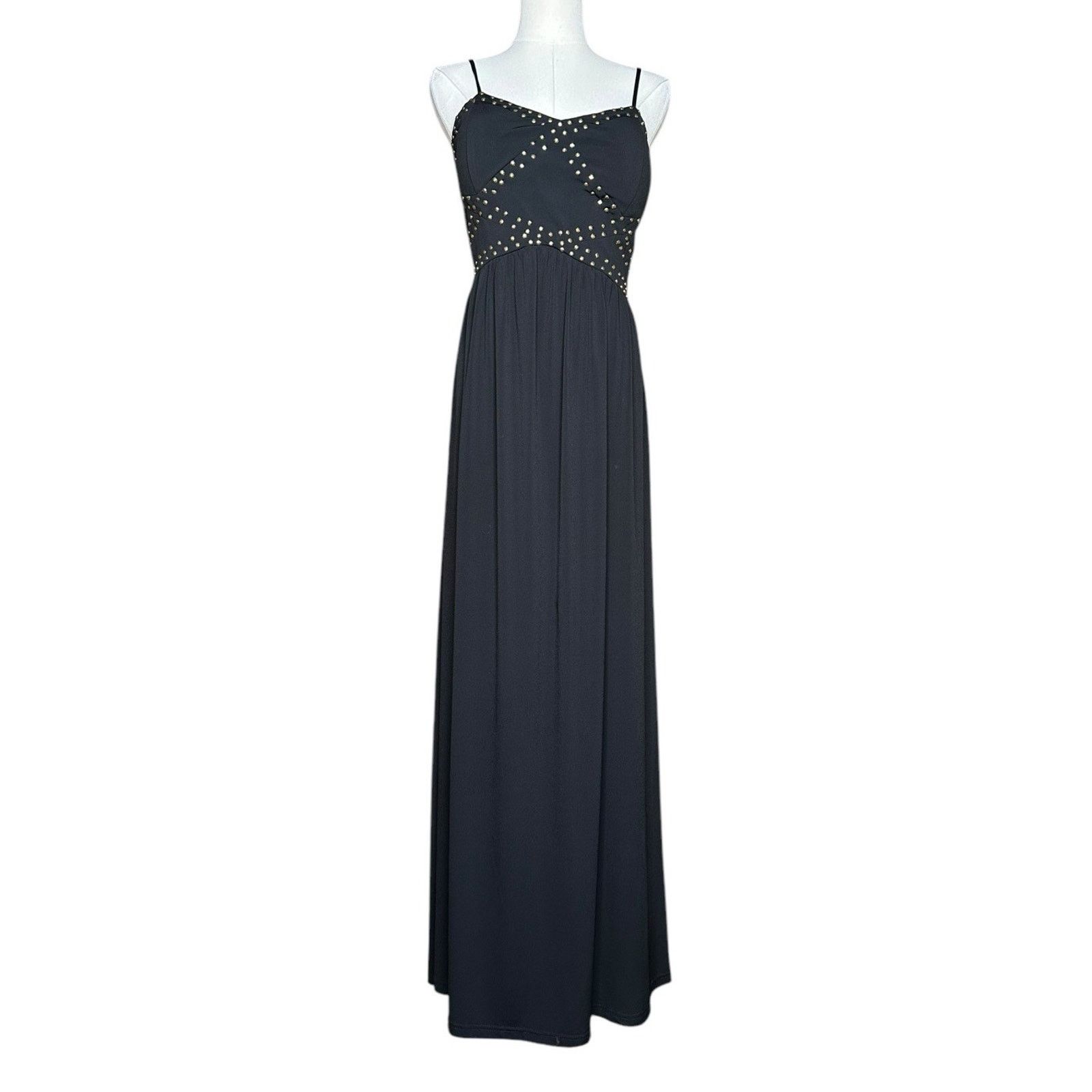 Other Venus Solid Black Sleeveless Long Studded Tank Maxi Dress M Size M / US 6-8 / IT 42-44 - 1 Thumbnail