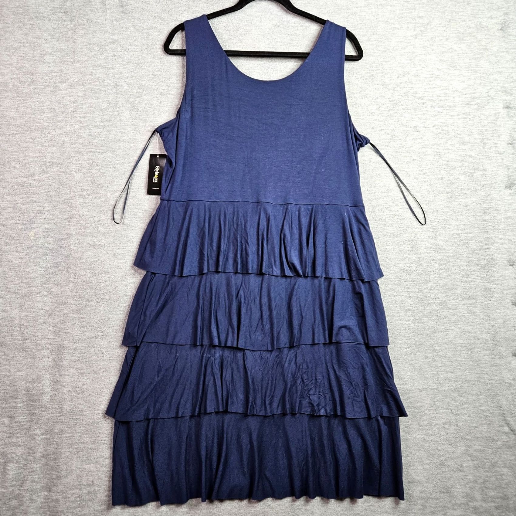 Style & Co Style & Co Dress Womens XL Blue Tiered Ruffle Sleeveless Stretch NWT Size XL / US 12-14 / IT 48-50 - 2 Thumbnail