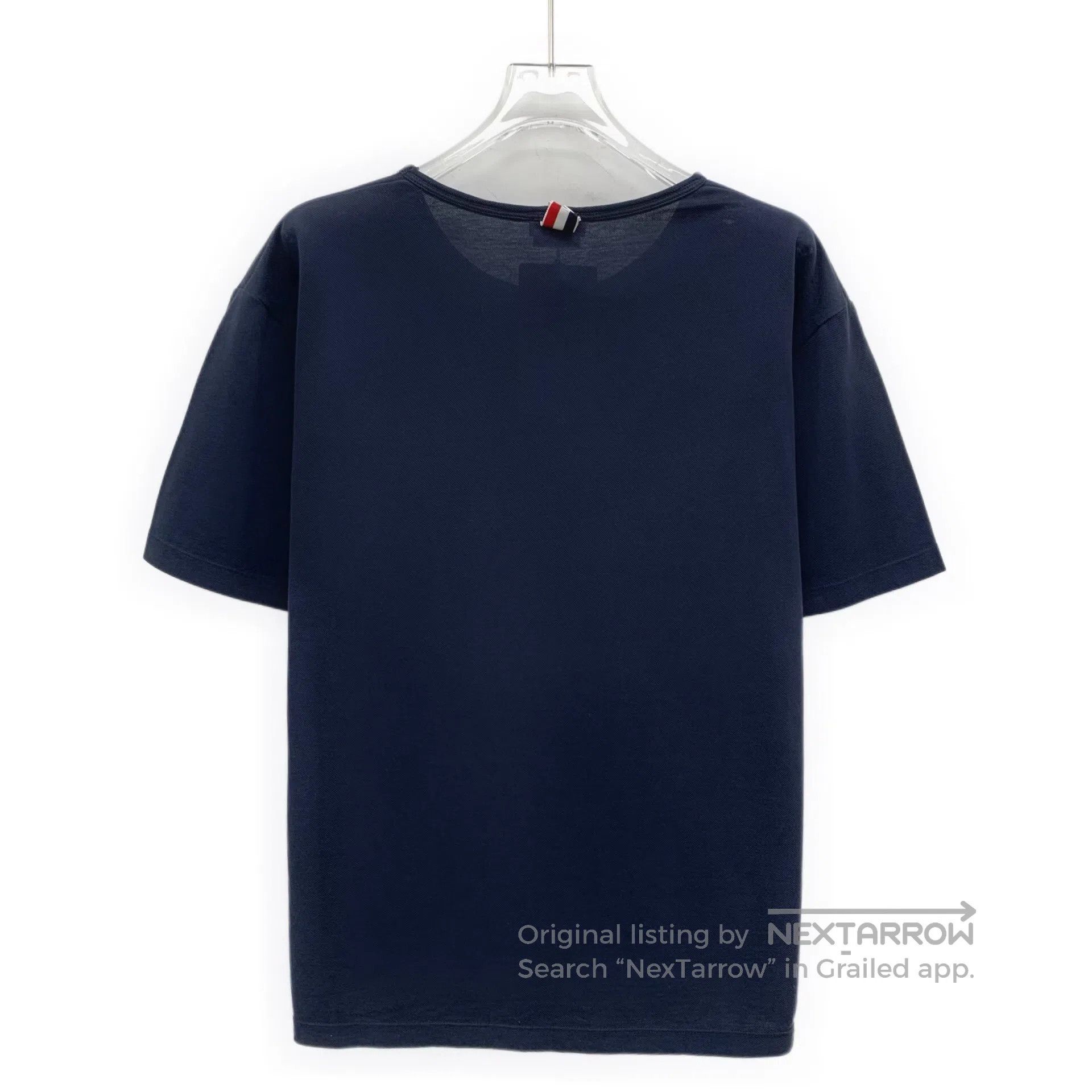 Thom Browne Thom Browne Navy Blue Striped Cotton Round Neck Short Slee Size US M / EU 48-50 / 2 - 2 Thumbnail