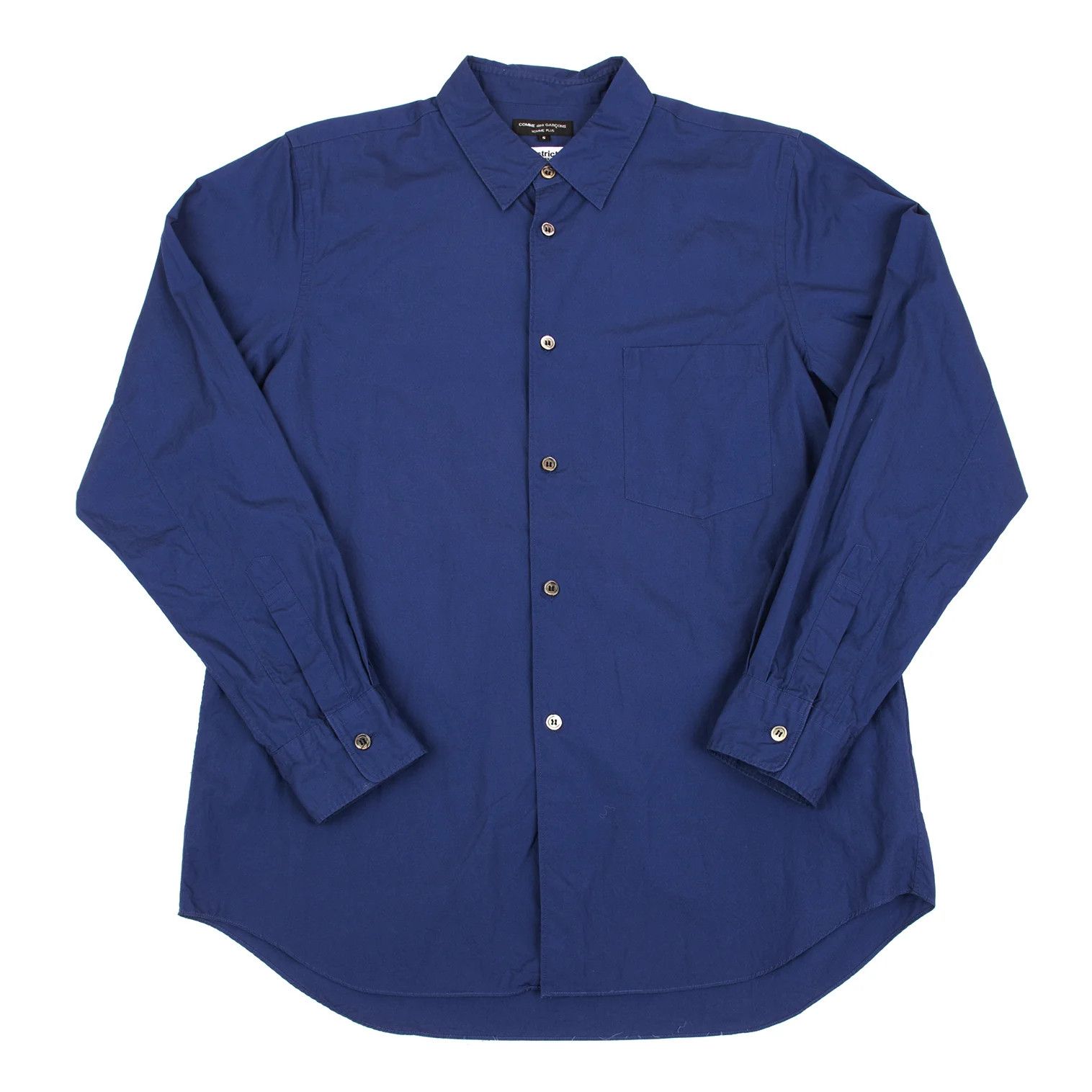 Comme des Garcons Homme Plus Cotton Regular Collar Long Sleeve Shirt Blue S Size US S / EU 44-46 / 1 - 1 Thumbnail