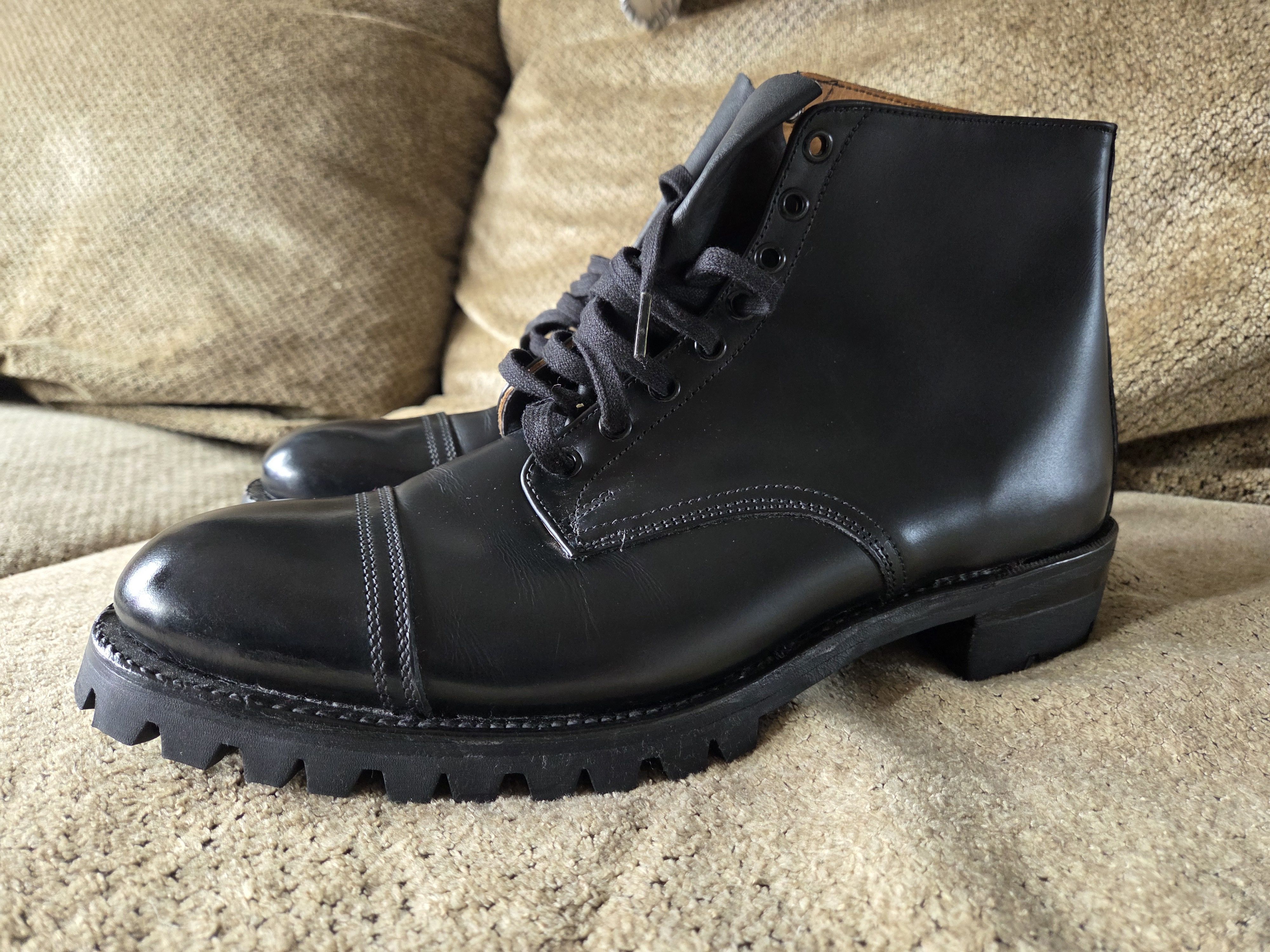 Other HALFS Germany Leather Boots Vibram Lug Sole Cap Toes 11 UK Size US 11 / EU 44 - 3 Thumbnail