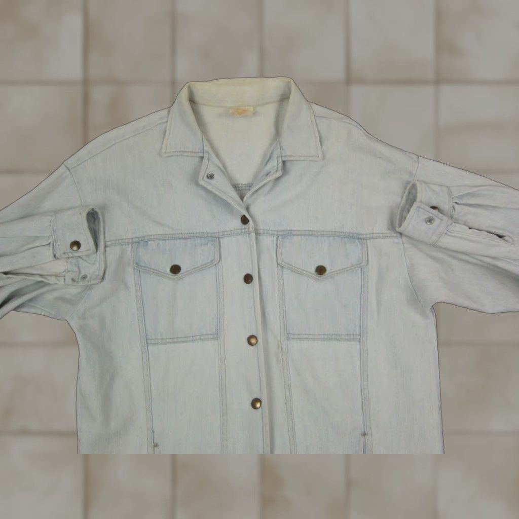 Vintage VINTAGE Candies Jacket Womens XL Blue Denim Shirt Dress Trench 90s Leather? (Note: No extra info) Size XL / US 12-14 / IT 48-50 - 1 Thumbnail