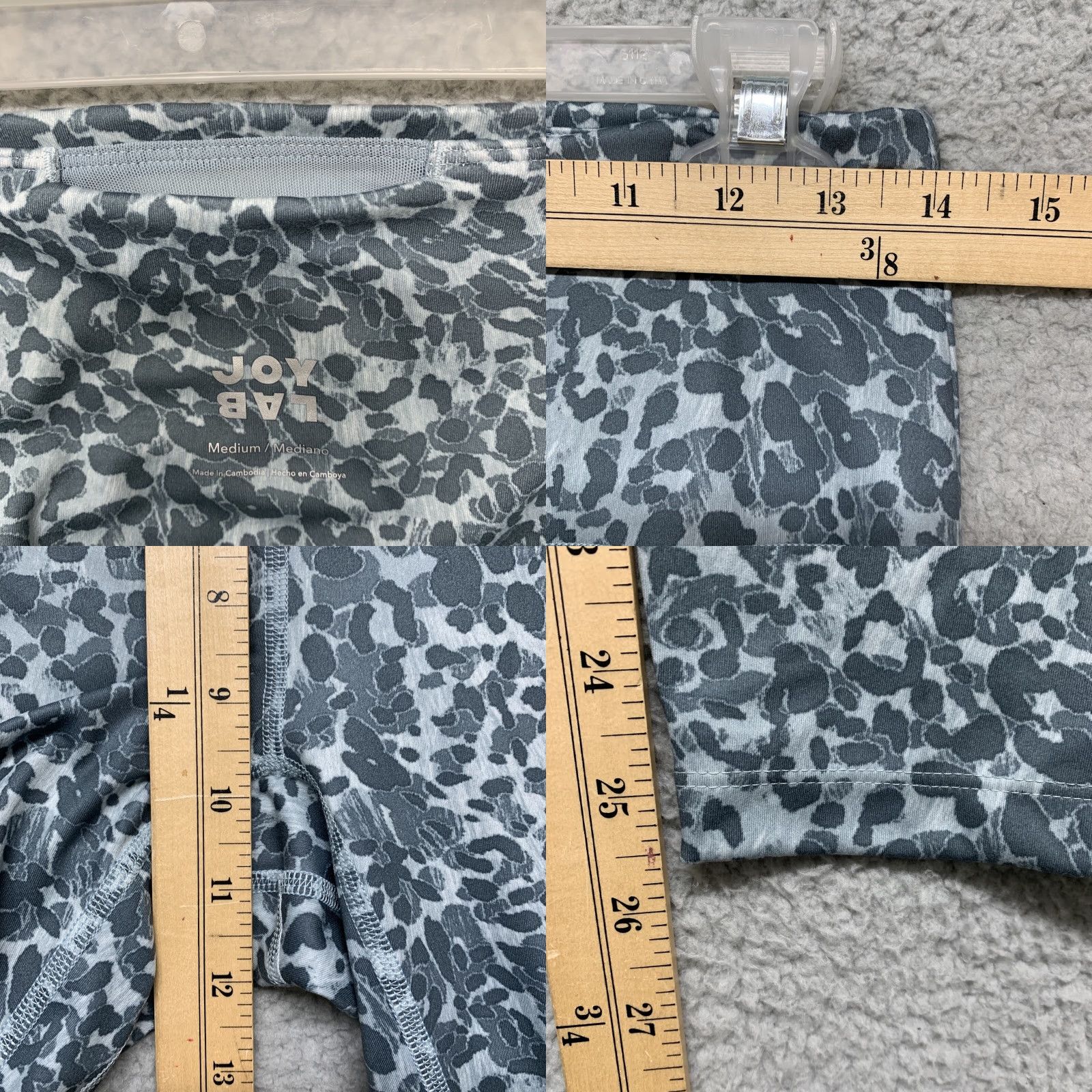 Vintage JoyLab Leggings Women’s M High Rise Hidden Key Pocket Chita Print Teal Green Size 32" / US 10 / IT 46 - 8 Thumbnail
