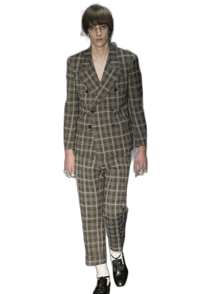 Gucci Gucci Runway Plaid Embroidered Suit Size US M / EU 48-50 / 2 - 1 Thumbnail
