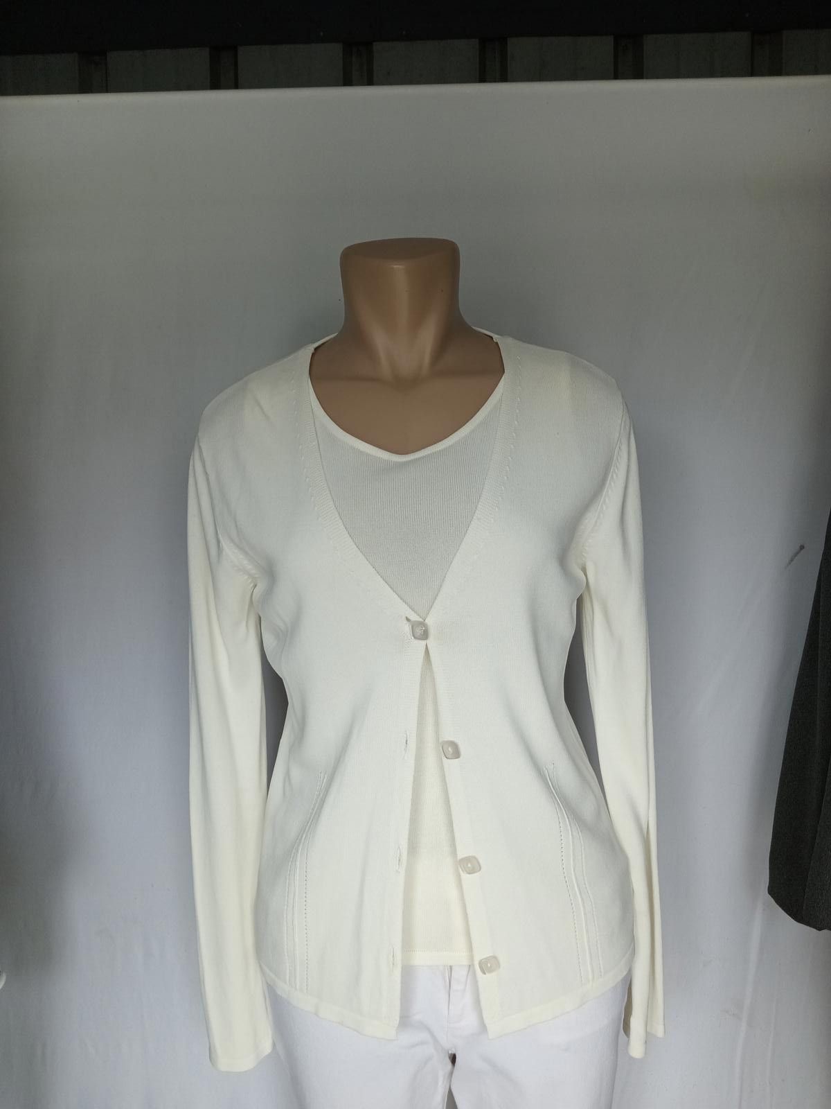 Elegant White Joseph A Cardigan and Tank Top Set