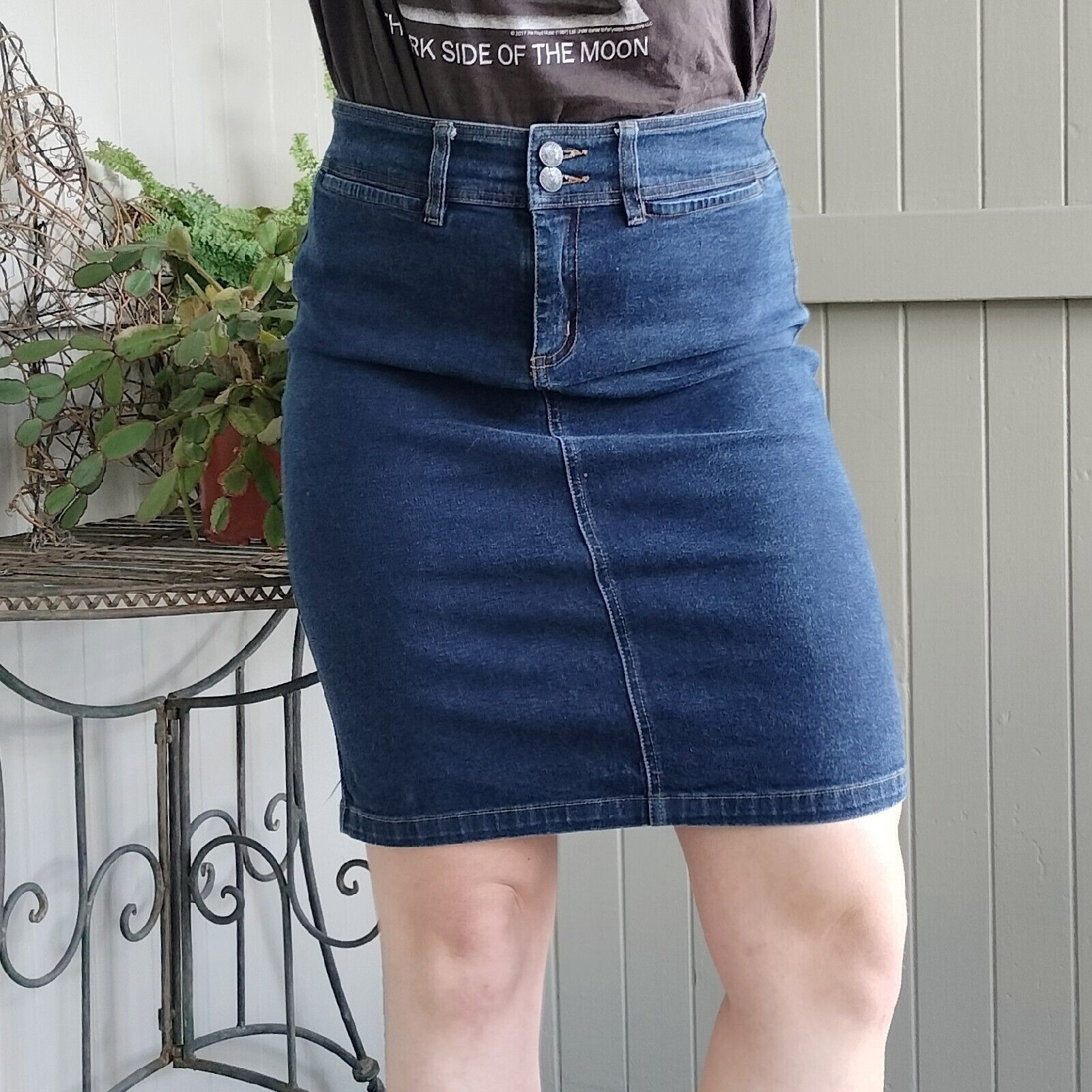 Fiorucci × Vintage Y2K 2000s Fiorucci Safety Skirt Denim High Waisted Pencil Size 30" / US 8 / IT 44 - 6 Thumbnail