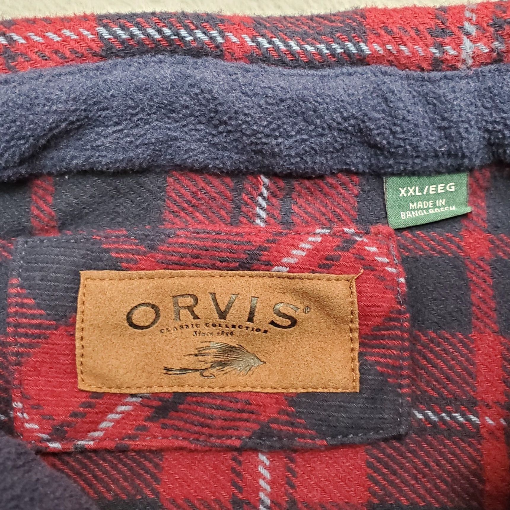 Orvis VINTAGE Orvis Shirt Jacket Mens 2XL Red Plaid 100% Cotton Flannel Button-Up Casual Outdoors Size US XXL / EU 58 / 5 - 5 Thumbnail