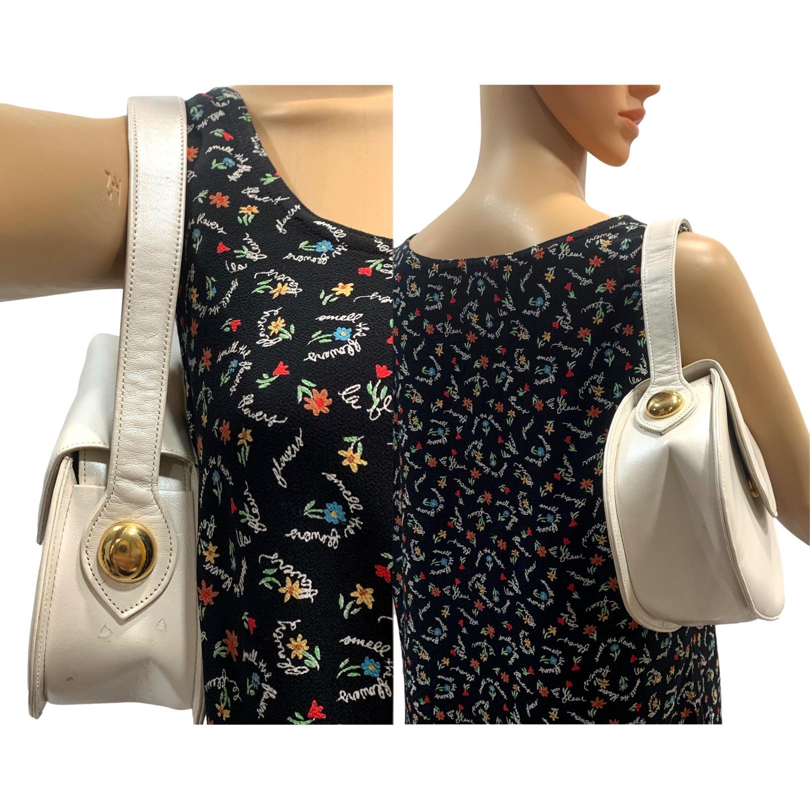 Genuine Leather × Vintage Vintage 80s Pearl White Structured Top Handle Leather Bag Size ONE SIZE - 7 Thumbnail