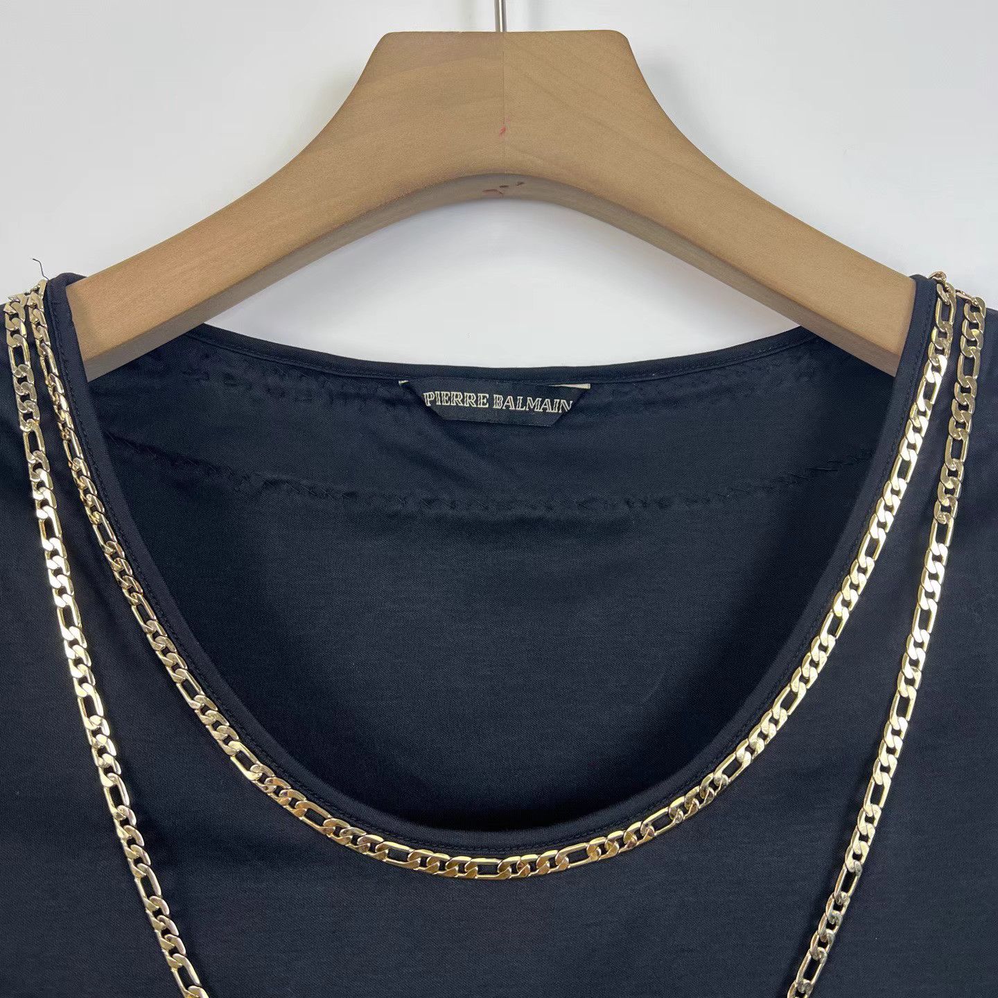 Balmain Balmain Classic Black High-Low Multi-Chain Short Sleeve K12 Size XS / US 0-2 / IT 36-38 - 5 Thumbnail