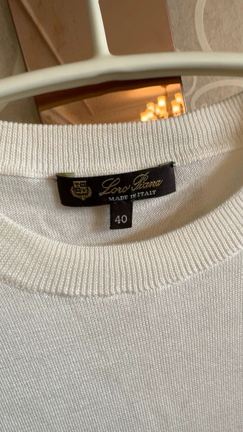 Loro Piana LORO PIANA White T-shirt Size S / US 4 / IT 40 - 2 Thumbnail
