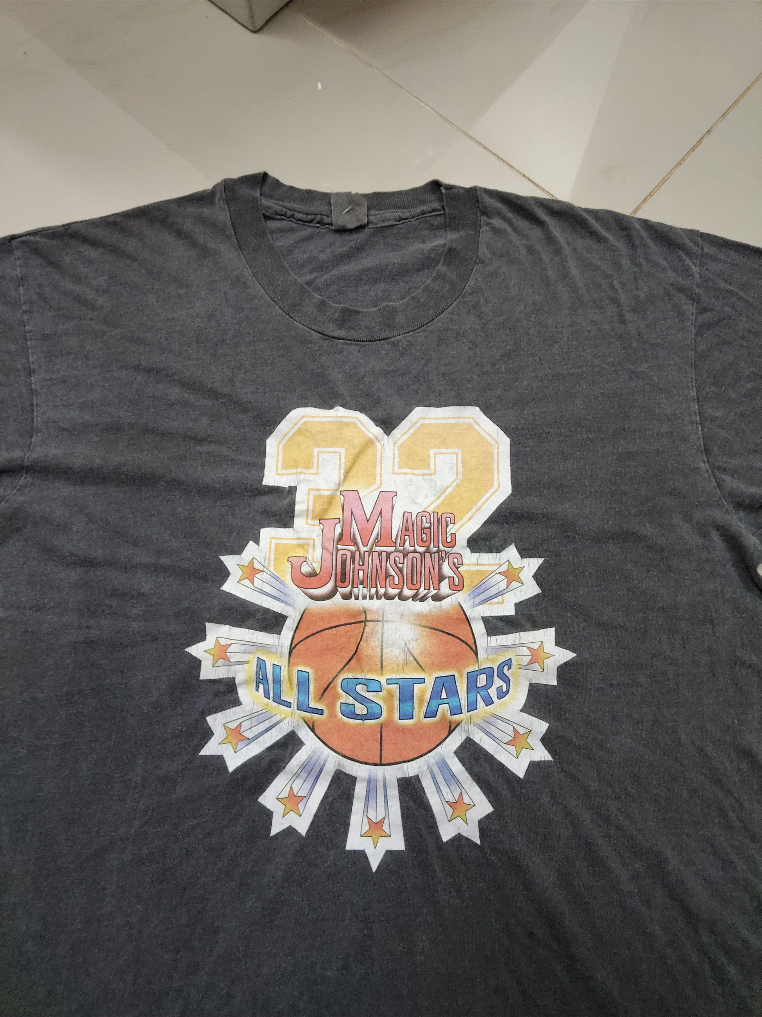 Vintage Vintage 90s Magic Johnson Allstar single stich usa tee Size US XL / EU 56 / 4 - 2 Thumbnail