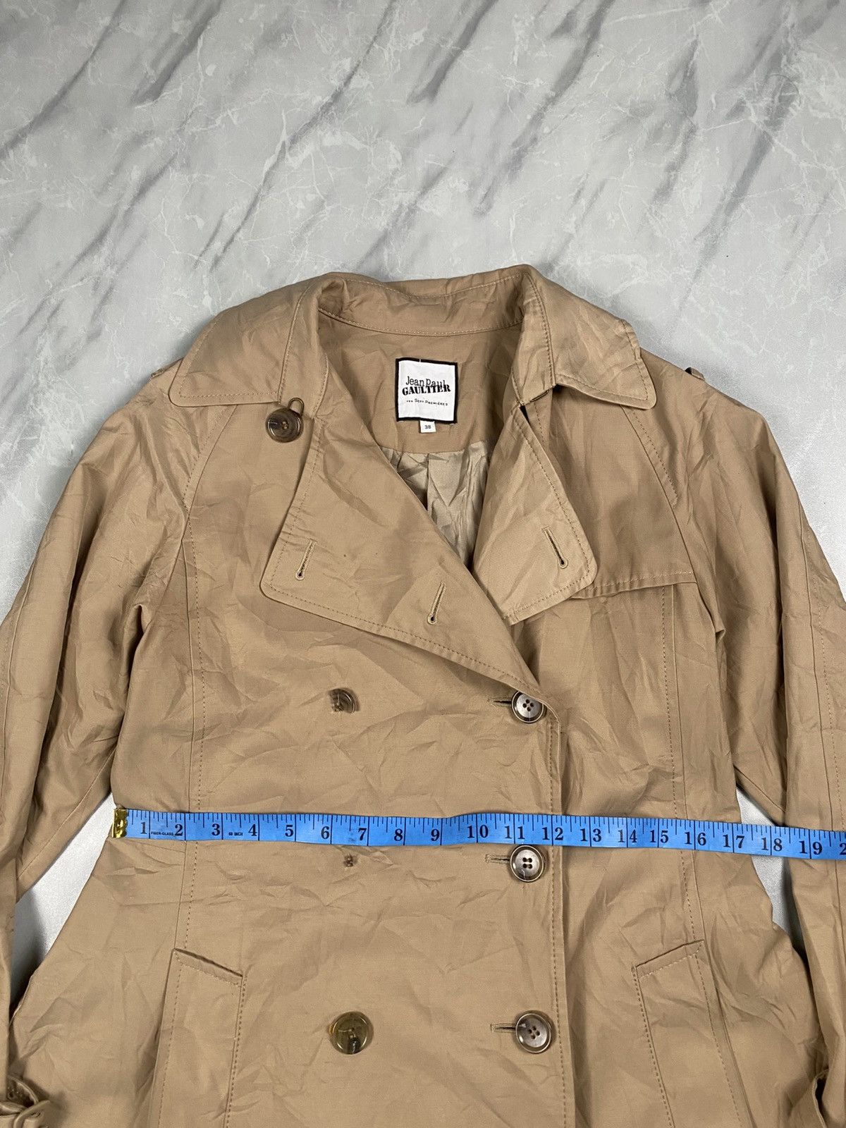 Jean Paul Gaultier Rare JPG for Sept Premieres Light Trench Coat Size M / US 6-8 / IT 42-44 - 8 Thumbnail