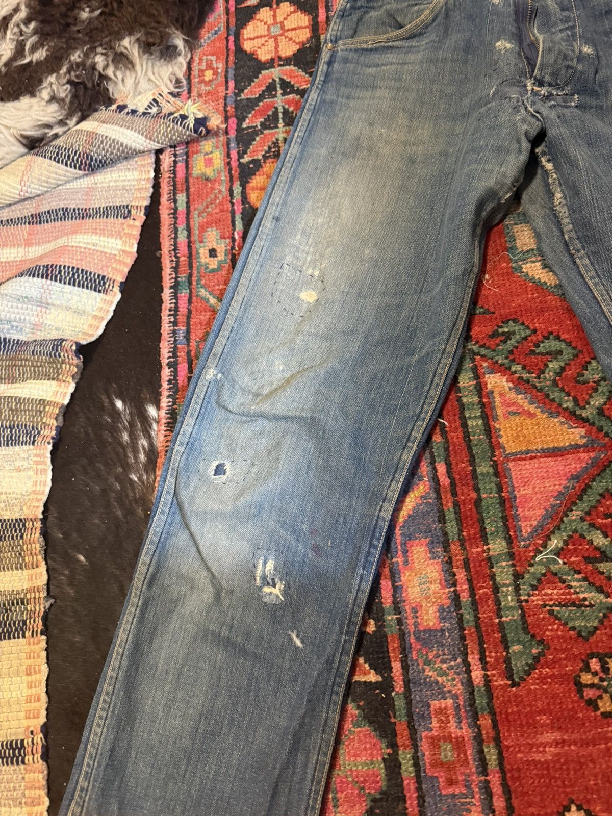 Vintage 1950s saddle king 5 pocket jeans Size US 29 - 2 Thumbnail
