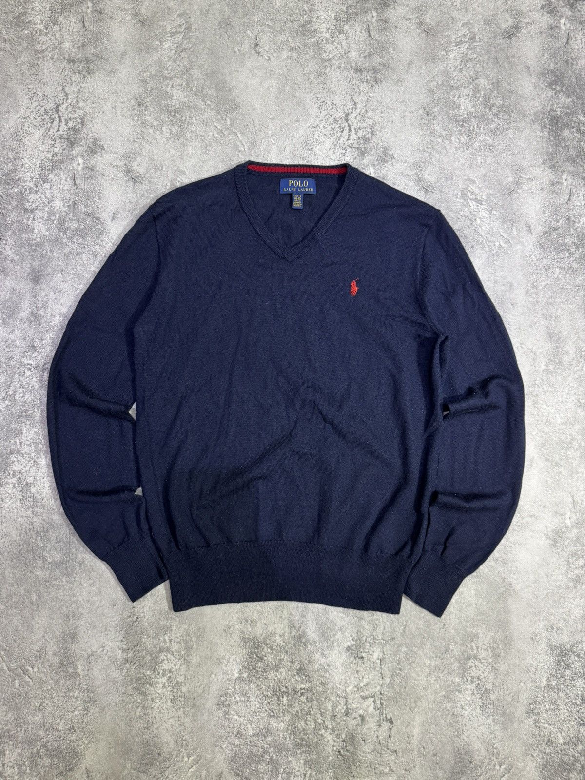 Polo Ralph Lauren × Vintage Polo Ralph Lauren V-Neck Pullover Jumper Knit Sweater Cotton Size US XL / EU 56 / 4 - 1 Thumbnail