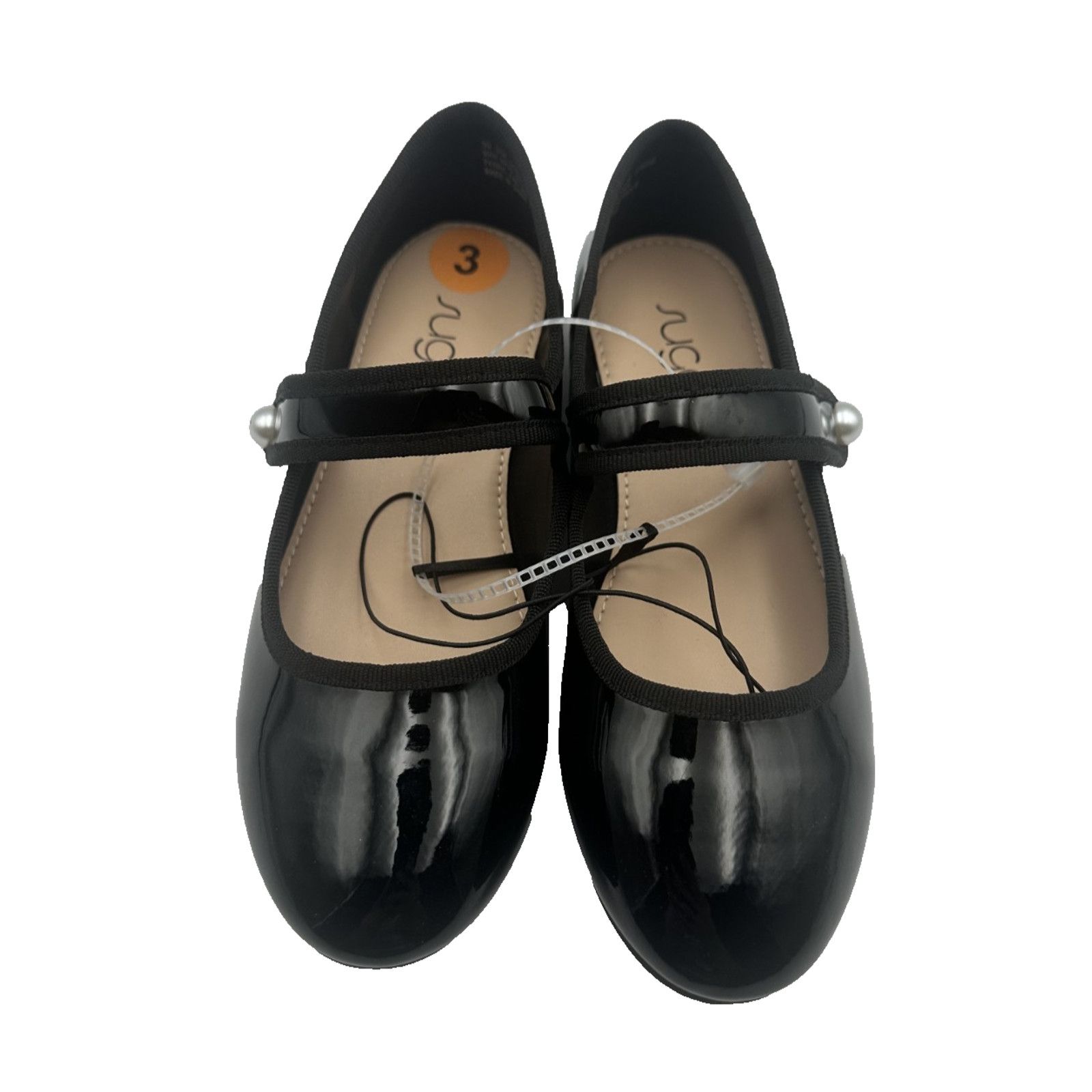 Other Sugar Gianni Youth Girls Black- Mary Jane Flats Pearl Charm Size US 4 / IT 34 - 1 Thumbnail